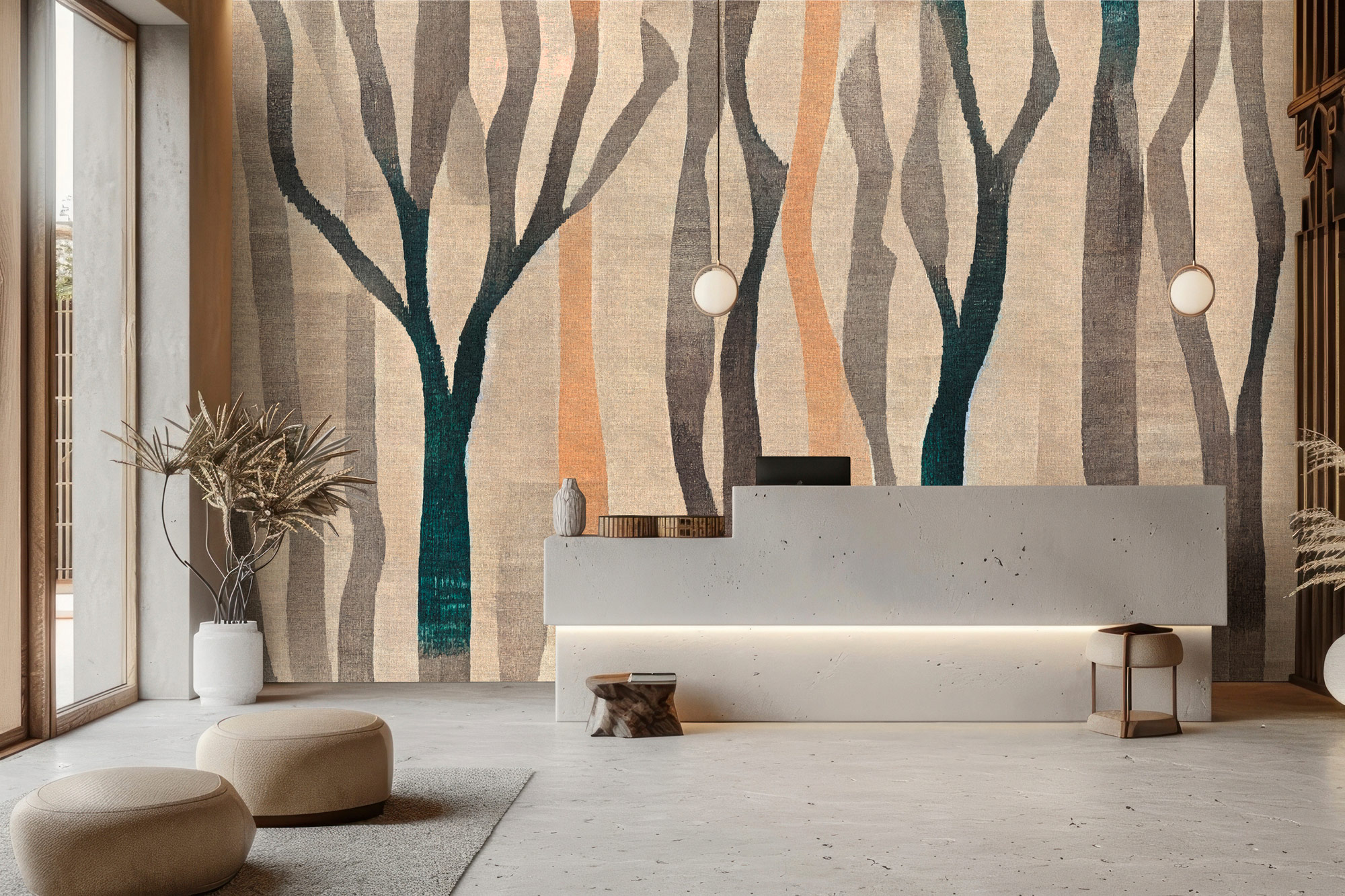 AS Fototapete Walls by Patel 5 Bäume Beige DD134327