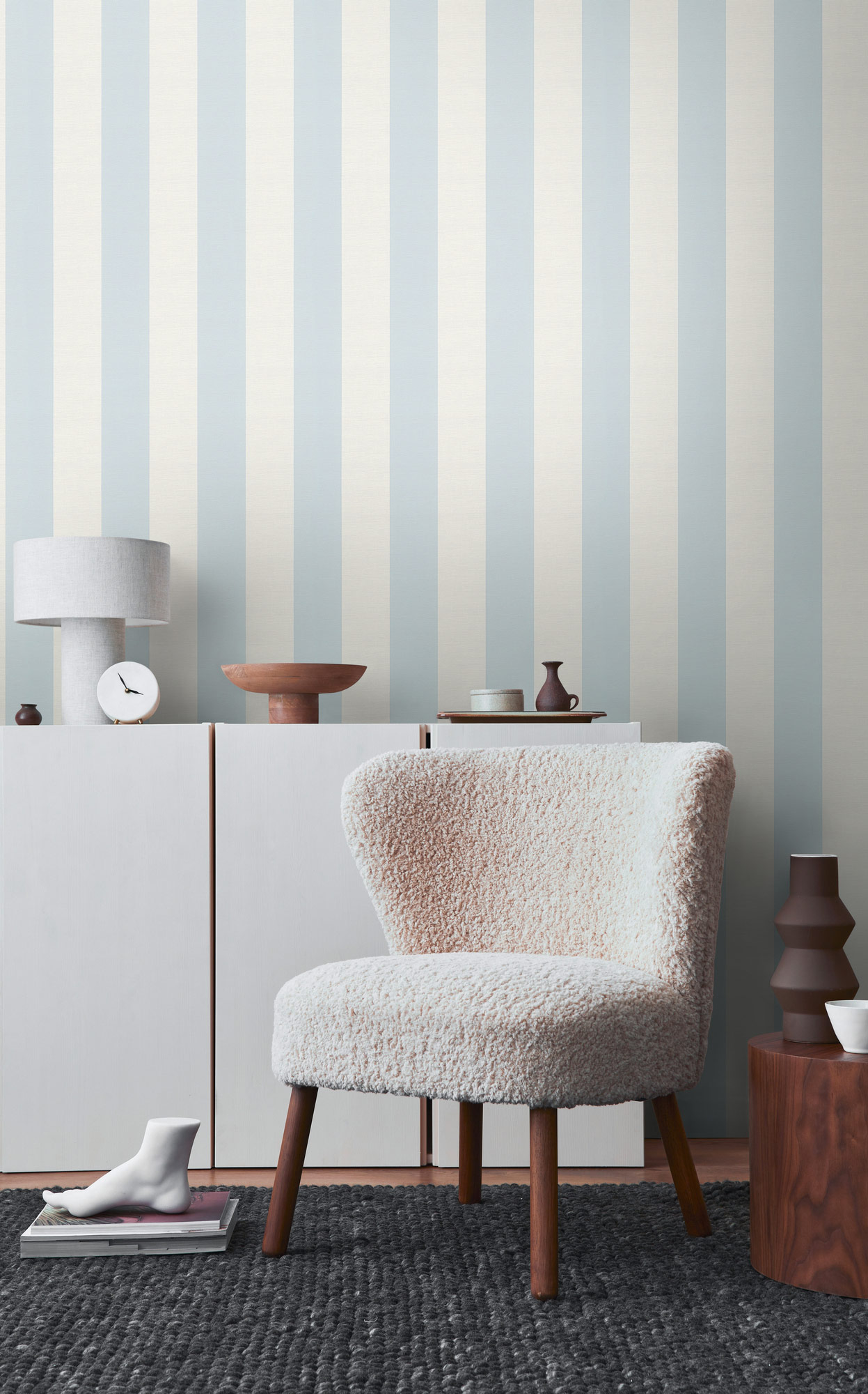 AS Vliestapete Maison Charme Streifentapete blau 314024