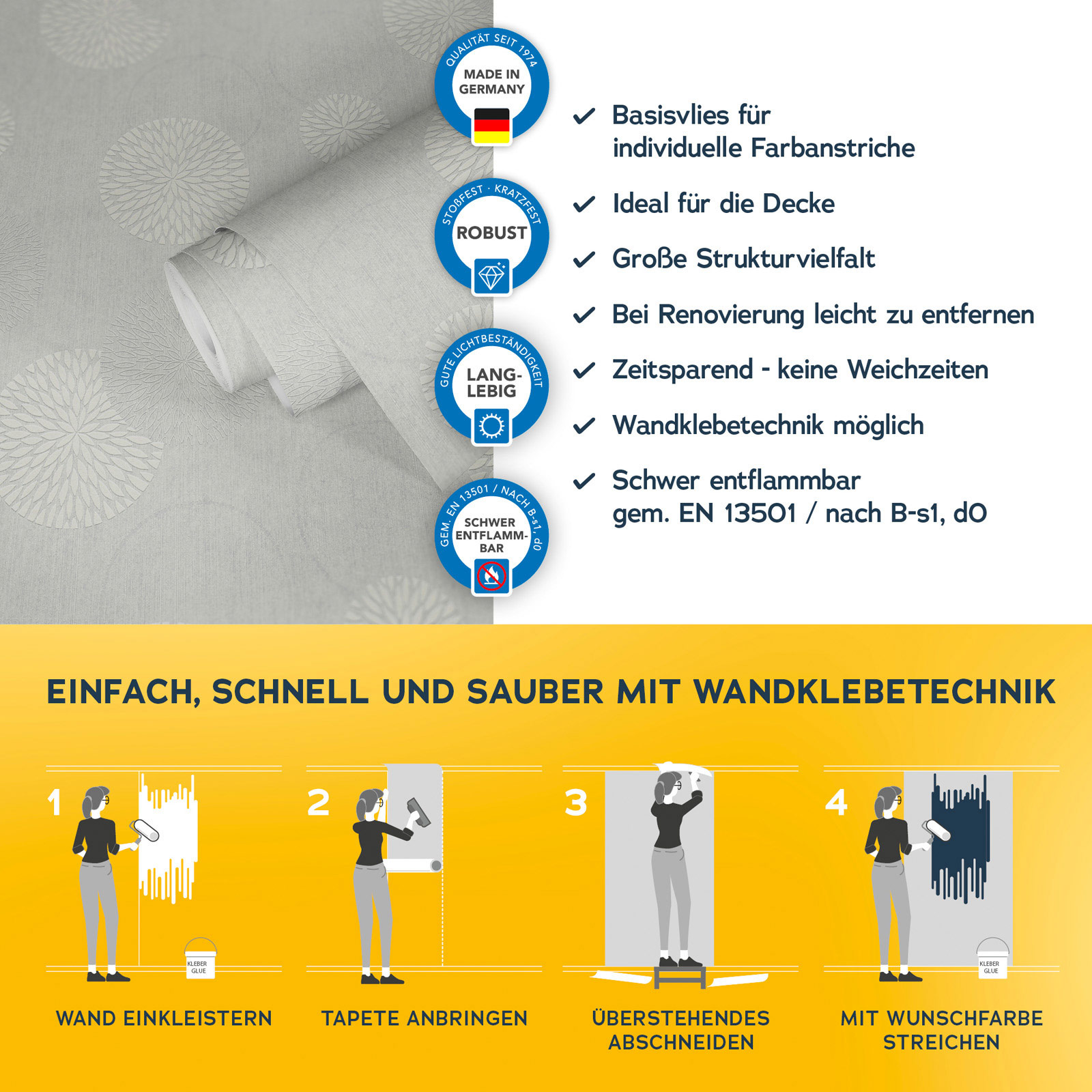 AS Vliestapete Meistervlies 8 überstreichbar 321301