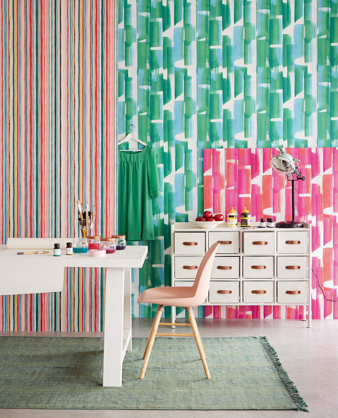 Eijffinger Vliestapete Stripes+ grün Streifen 377000