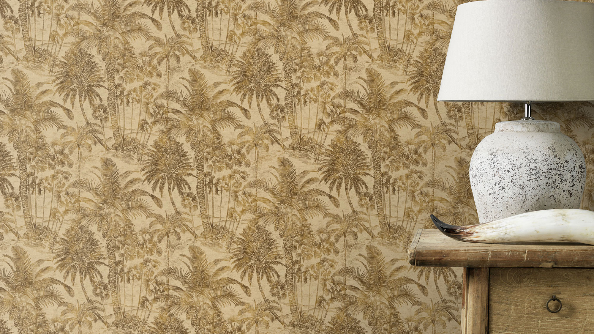 Rasch Vliestapete Denzo 2 Affen Palmen 832532