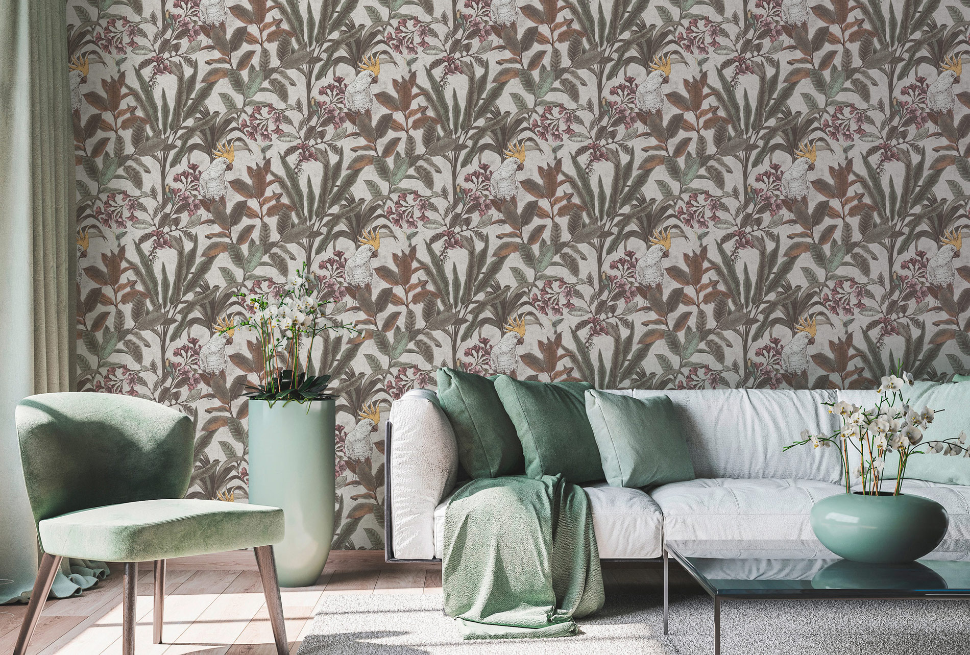 AS Vliestapete PintWalls II Papagei Grün 397484