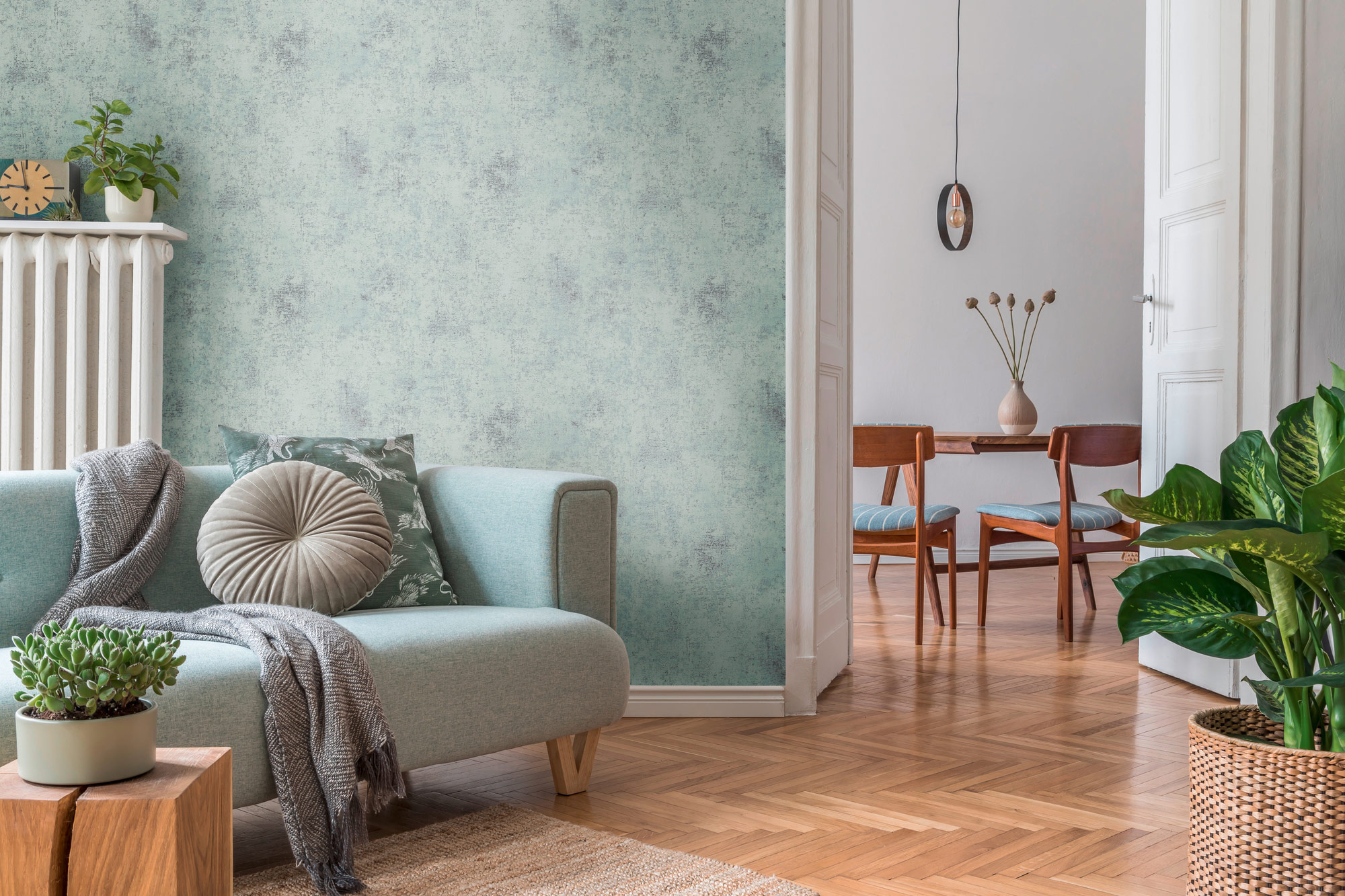 AS Vliestapete The BOS mintblau Strukturtapete 388327