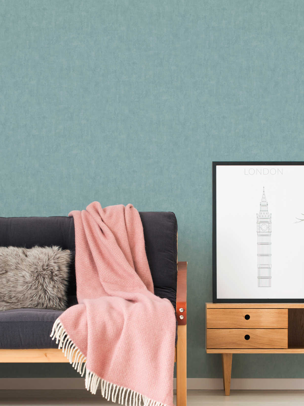 AS Vliestapete Unitapete blau 380243