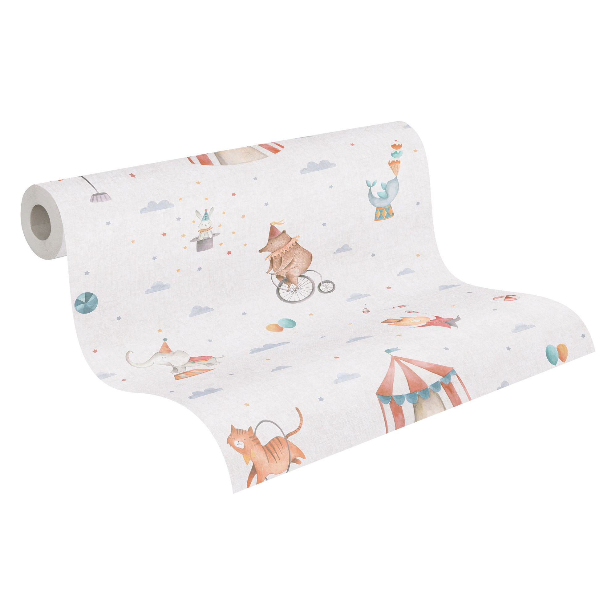 AS Vliestapete Lilly & Luis Zirkus Bunt Tiere 771481