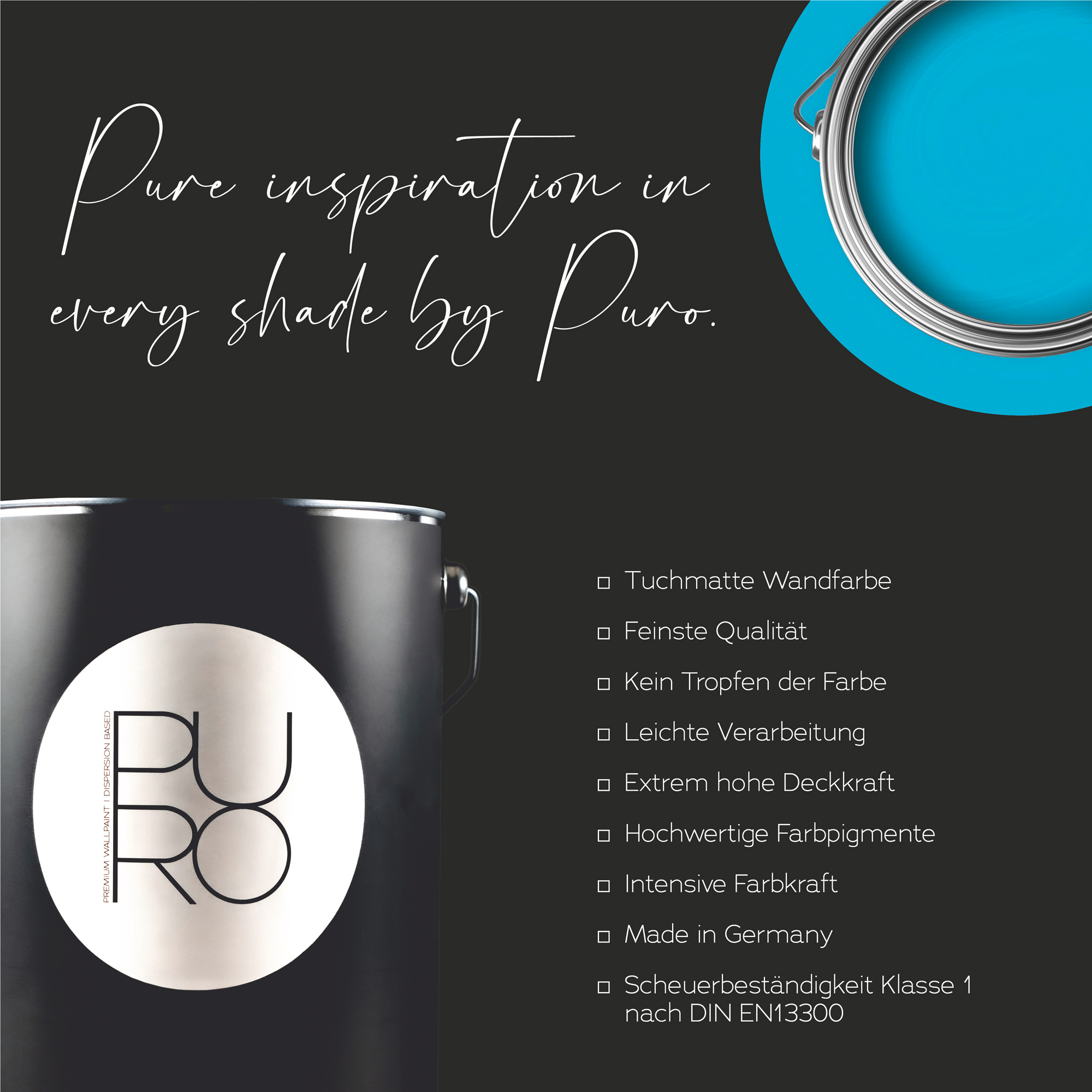 AS Premium Innenwandfarbe Puro c3002 ocean blue 1 L