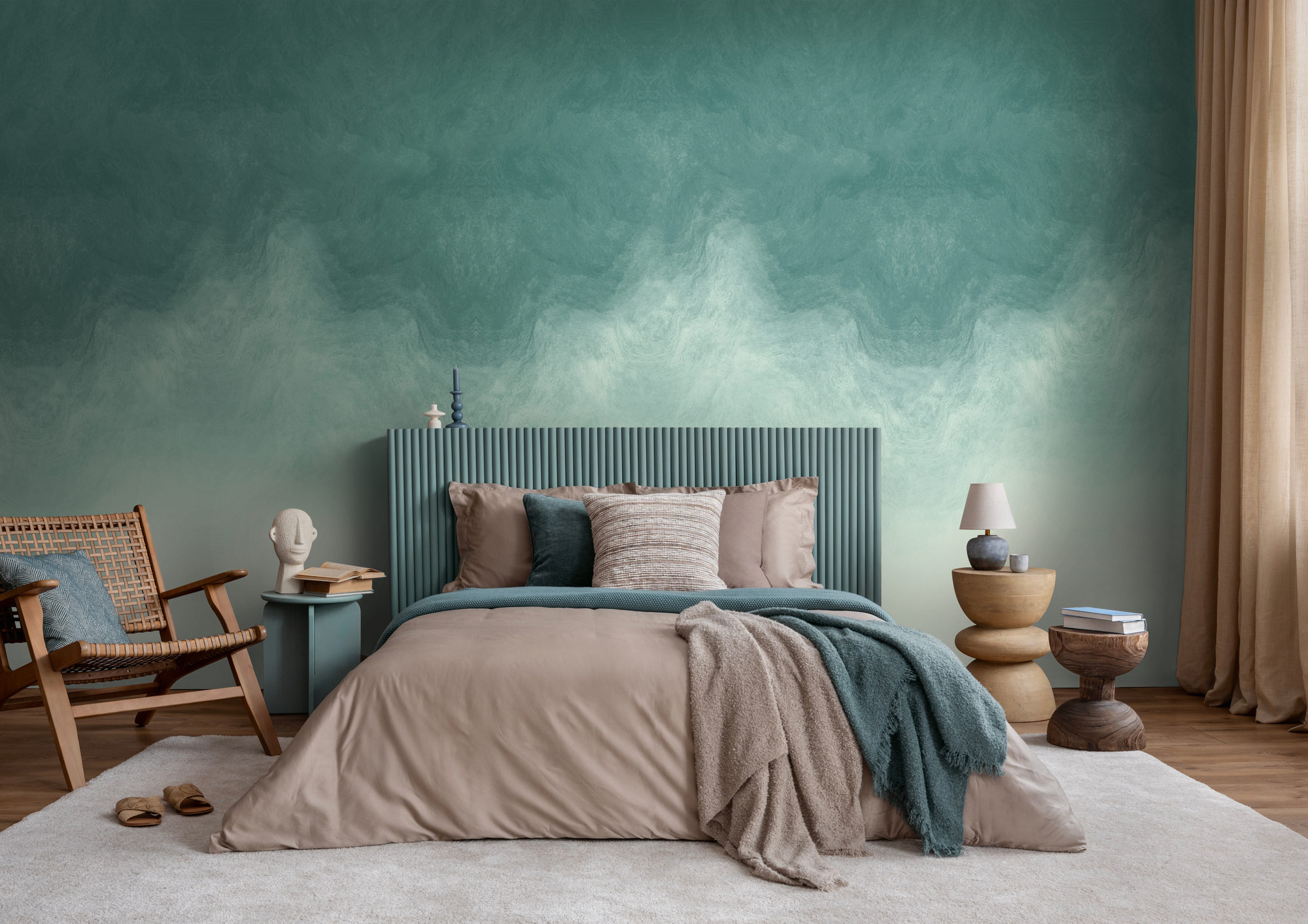 AS Fototapete The Wall 4 Aquarell Blau 792394