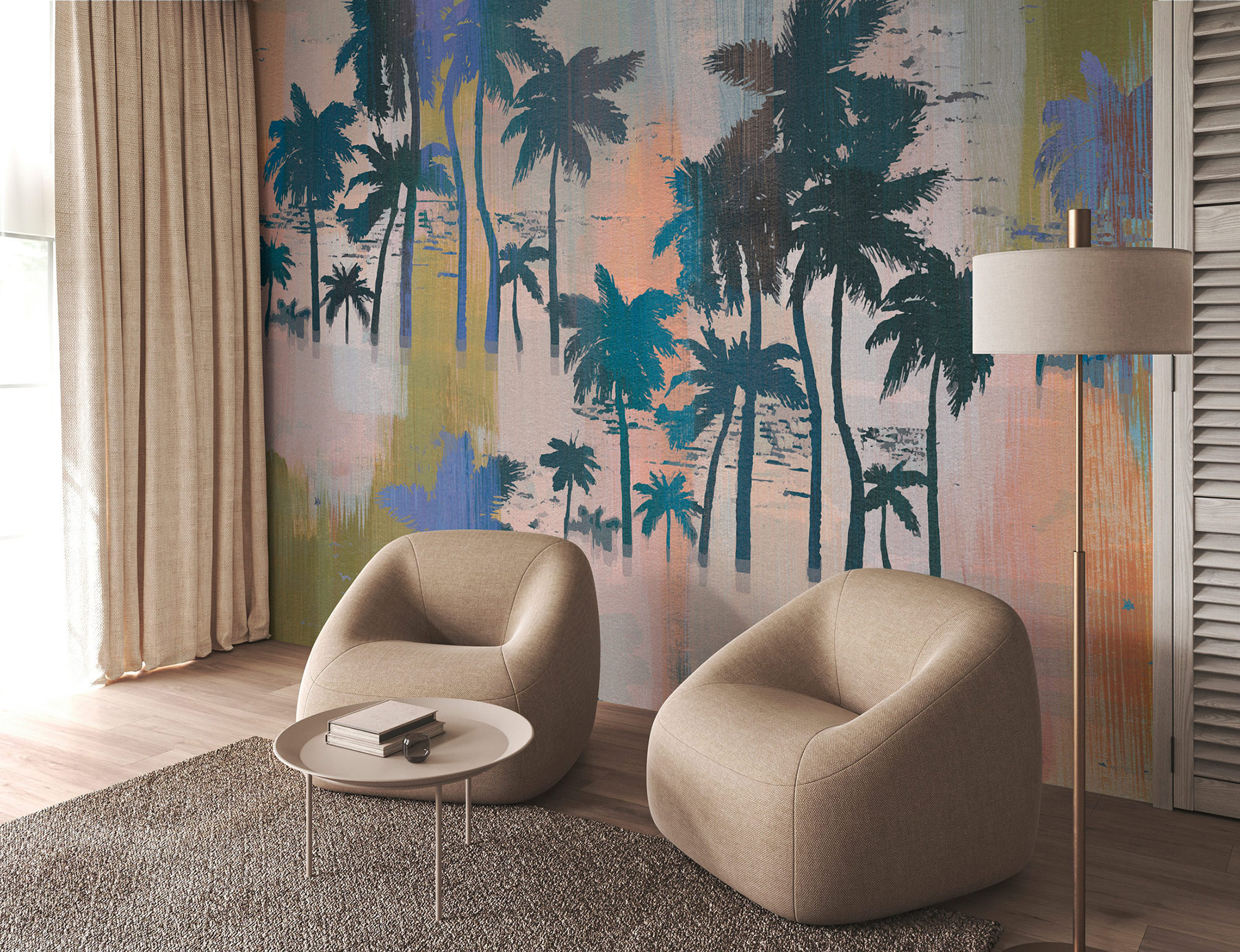 AS Fototapete Walls by Patel 5 Palmen Blau DD134939