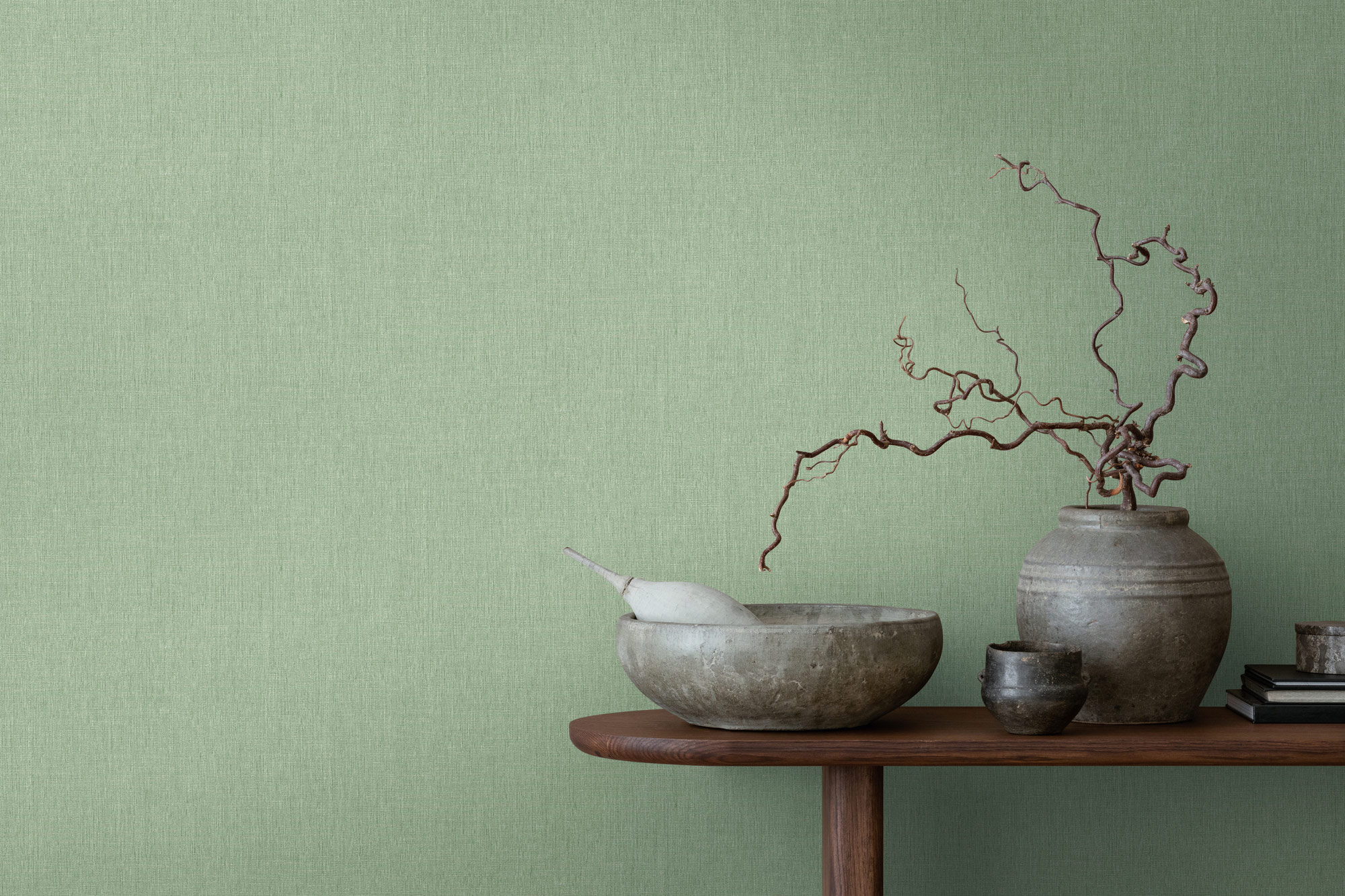 Livingwalls Vliestapete Stories of Life Uni Grün 396519