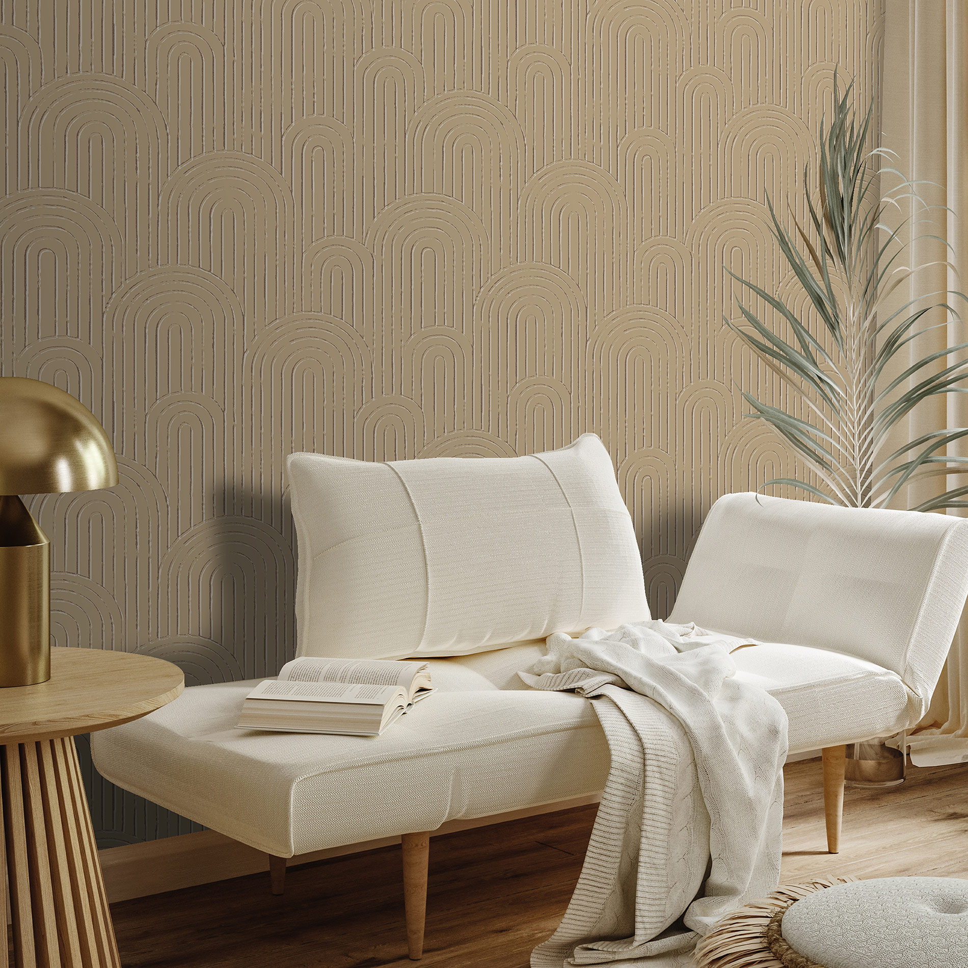 Hohenberger Vliestapete Chalk Colosseo Caramel 65524