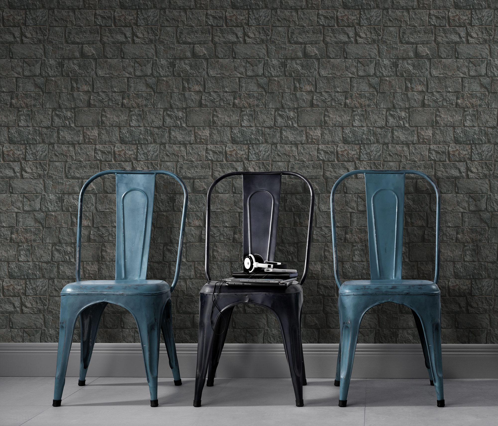 Erismann Vliestapete Steinoptik schwarz 1039415