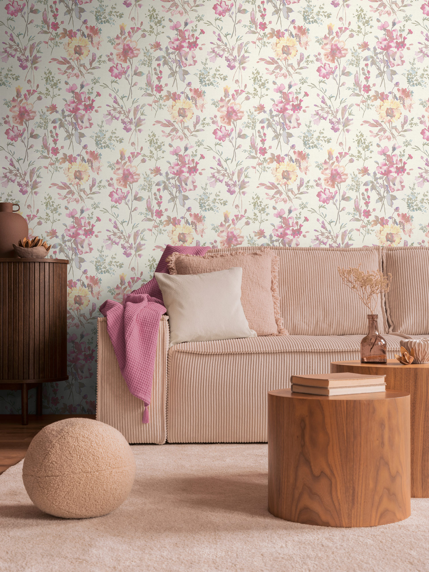 AS Vliestapete CosmoLiving Blumen Weiß 790611