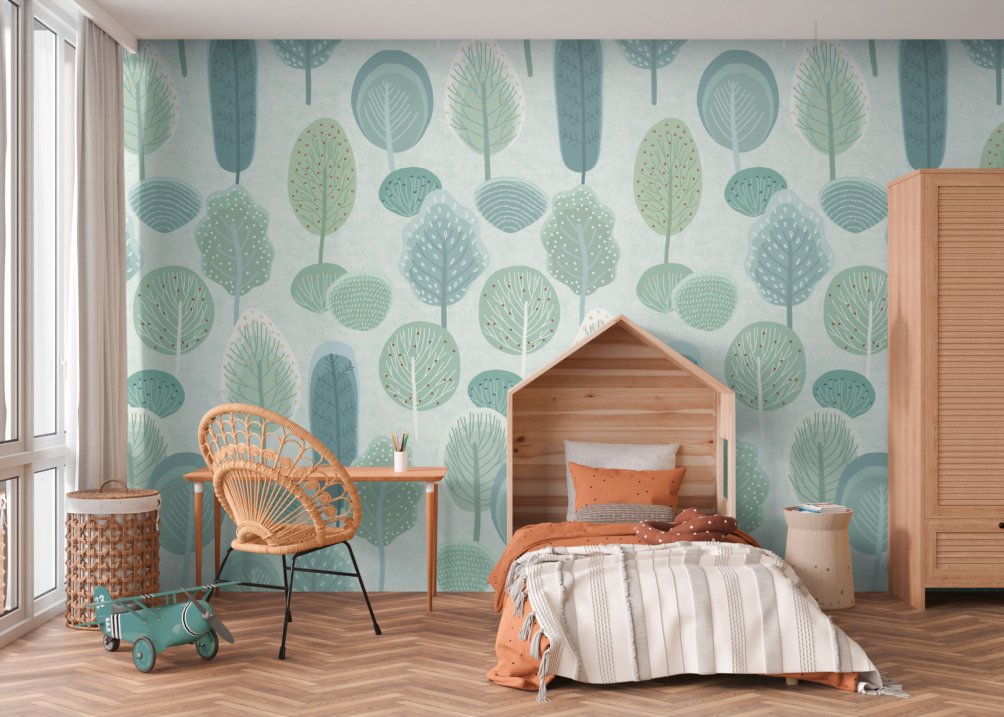 AS Vliestapete Lilly & Luis Wald Blau 770711