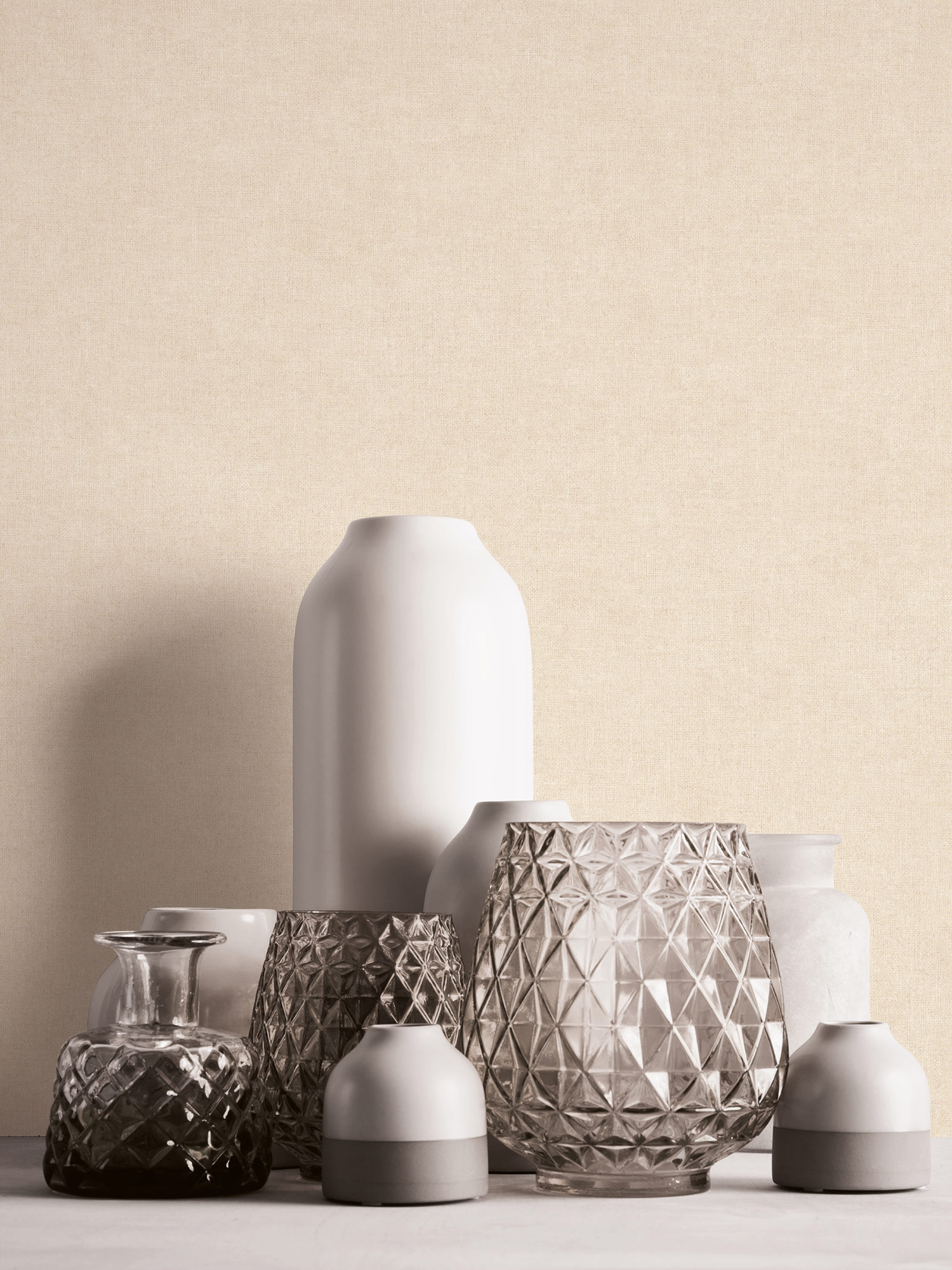 AS Vliestapete MS Hot Spots Unis Creme 367217