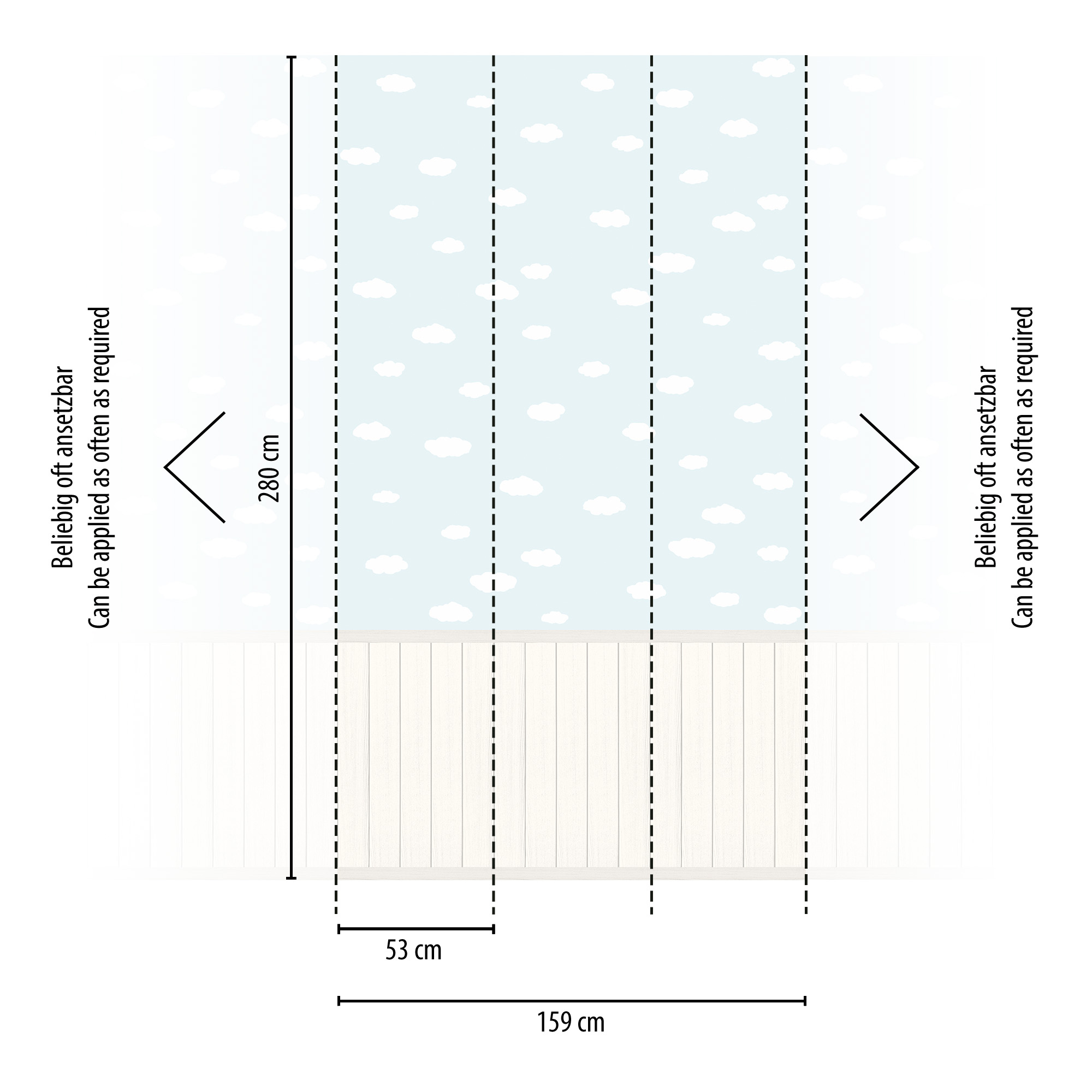 AS Vliestapete Wallpanel creme Wolken 398161