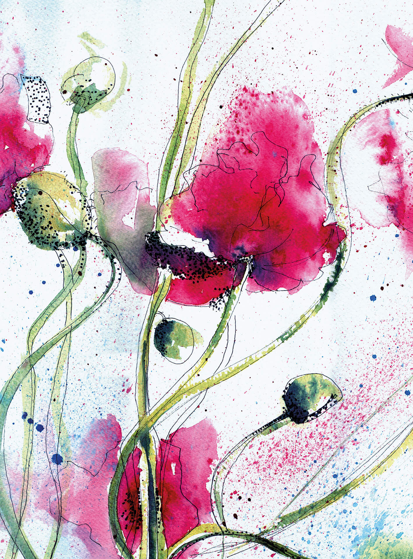 AS Fototapete Designwalls 2.0 Poppies Watercolour DD119133