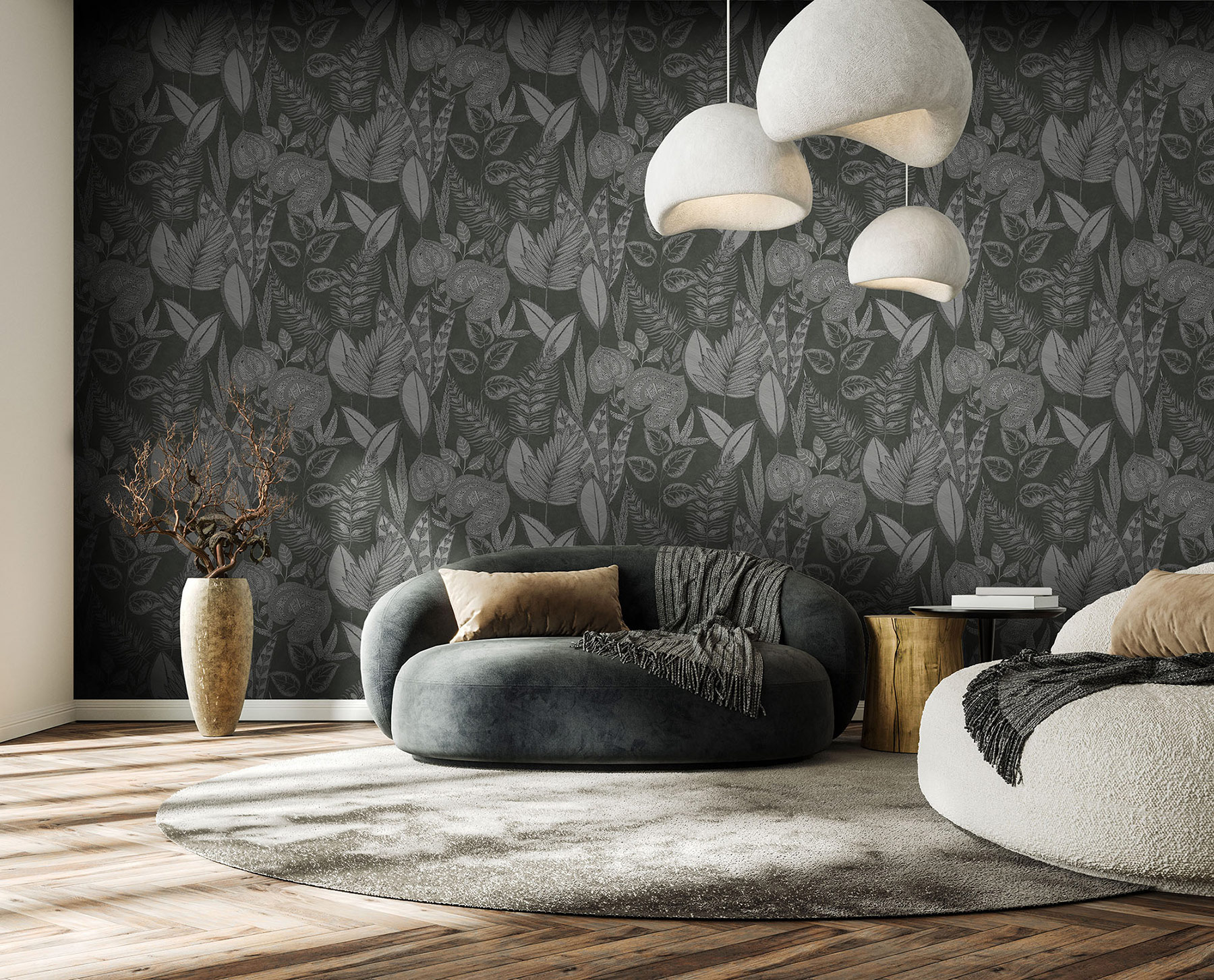 Hohenberger Vliestapete Tesoro Pianta Grigio 65581