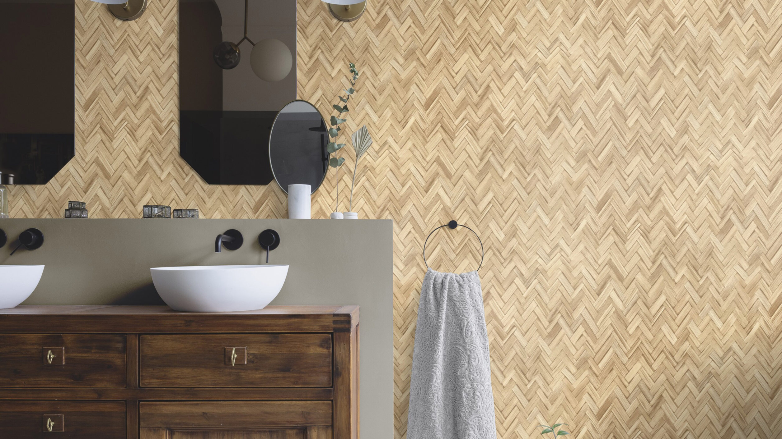 Rasch Vliestapete Beachhouse Braun-Hellbraun 410334