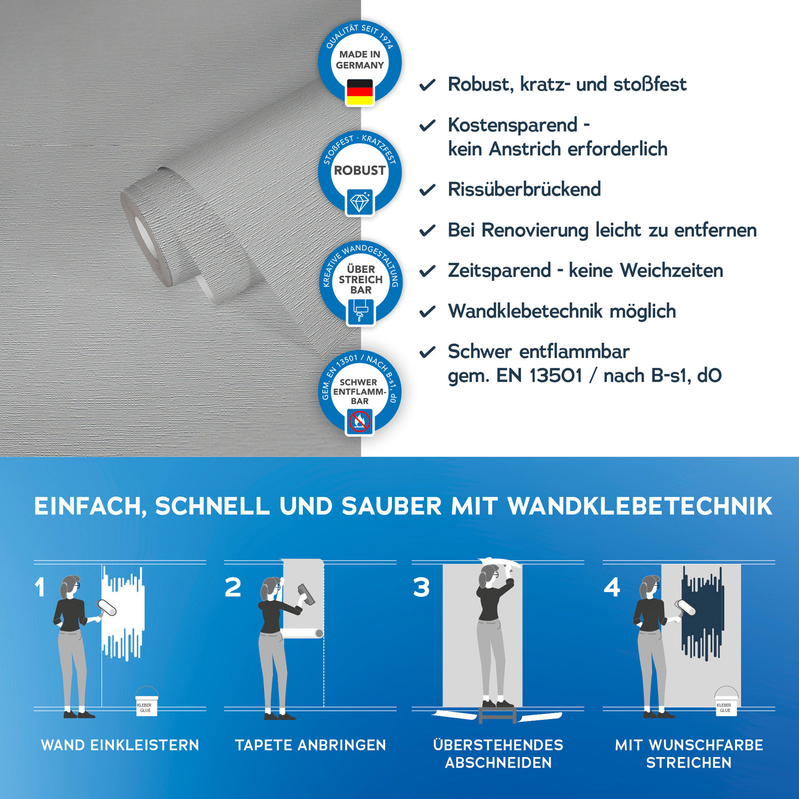 AS Vliestapete Meistervlies 8 überstreichbar 251312
