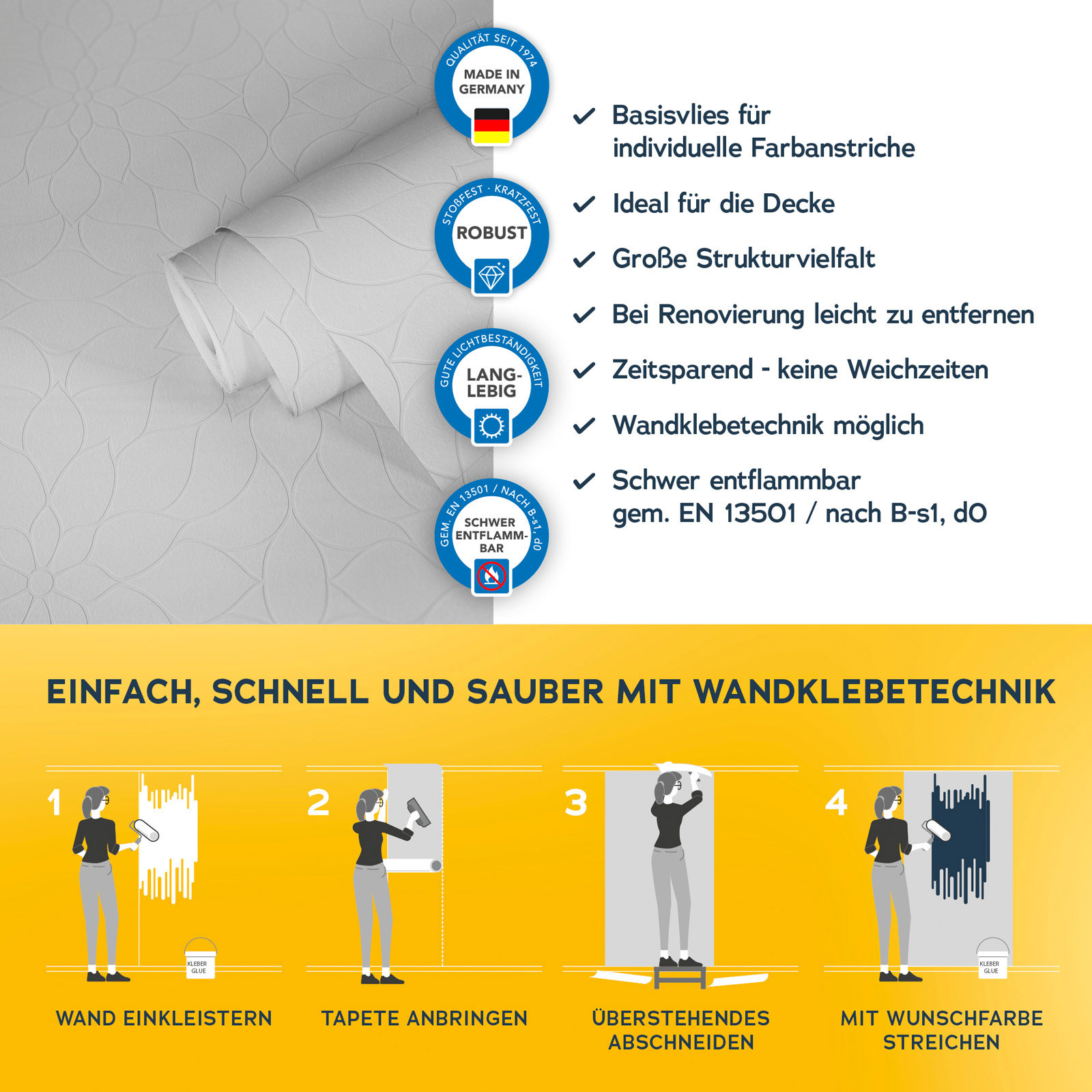 AS Vliestapete Meistervlies 8 überstreichbar 950819