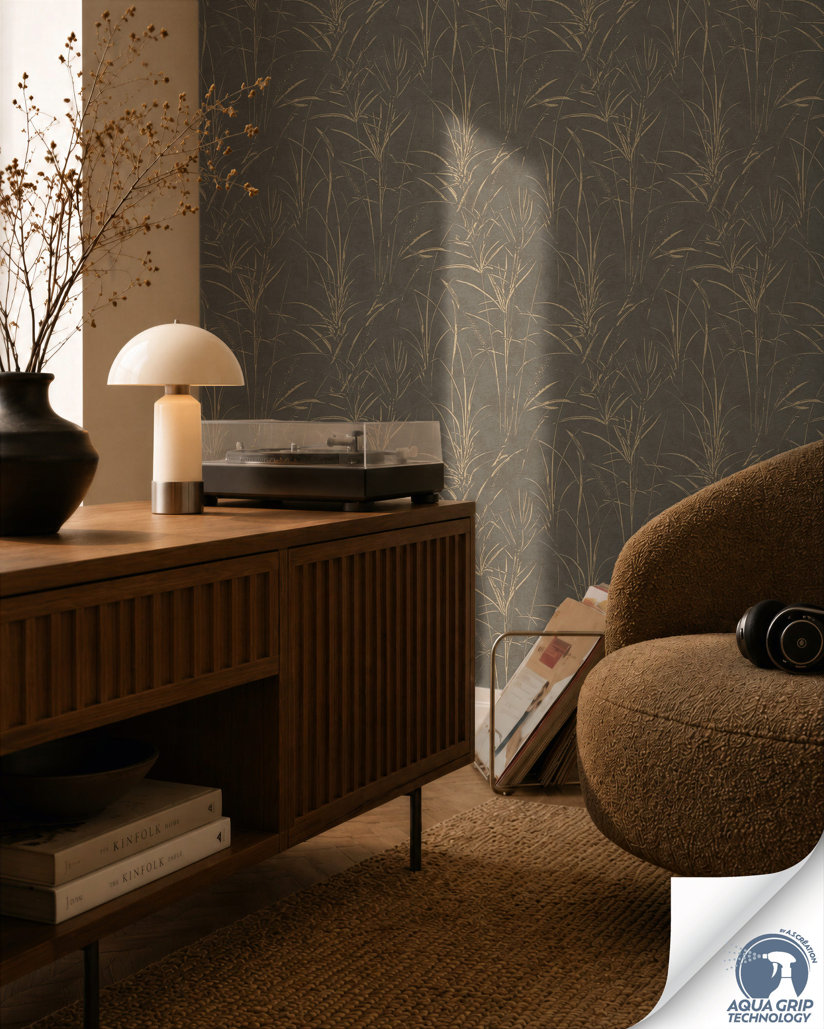 AS Vliestapete Cosiness Designdrop 2 Floral Grau 792825