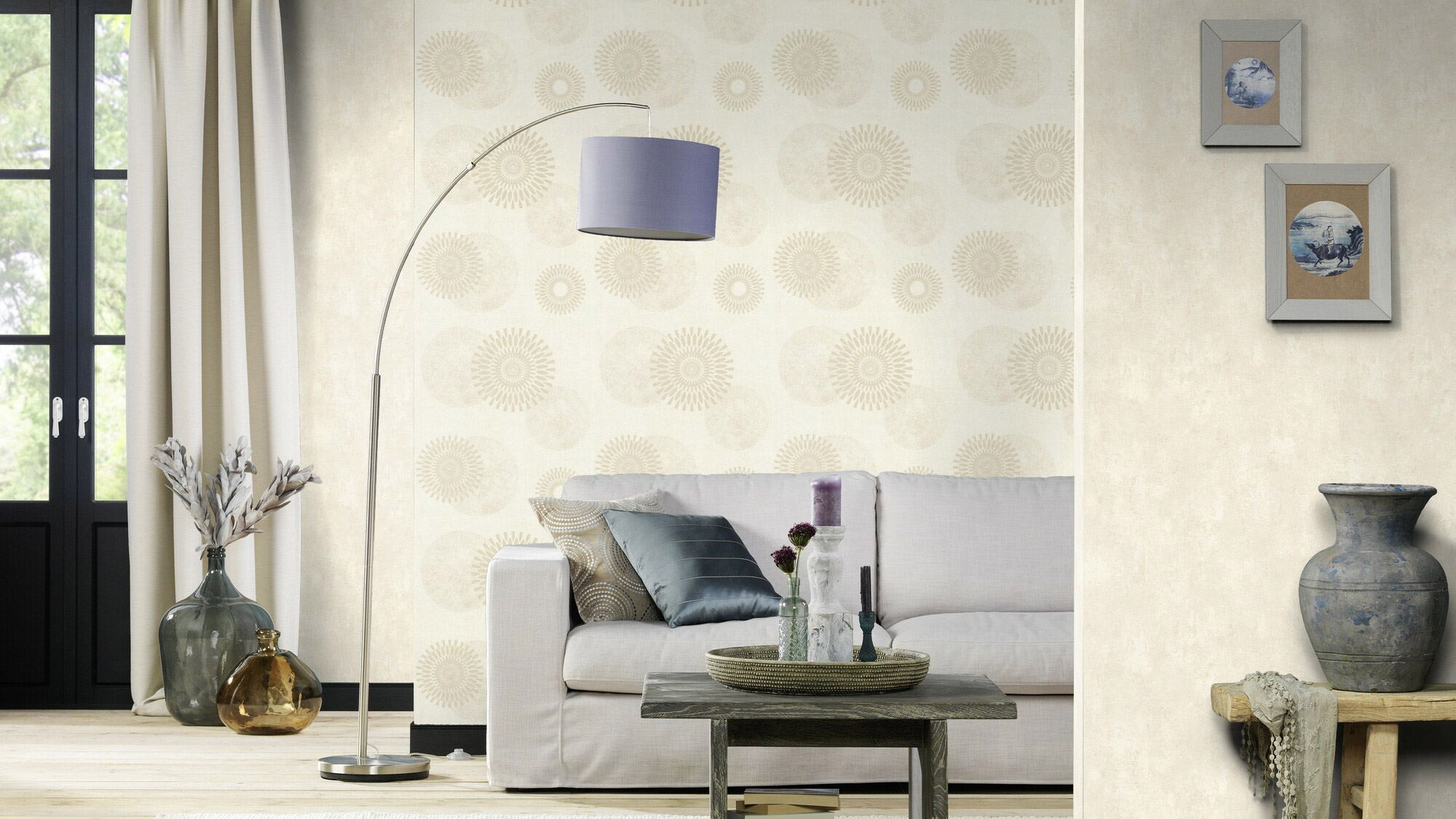 Rasch Vliestapete Tapetenwechsel 2 Betonoptik Kreise 651720