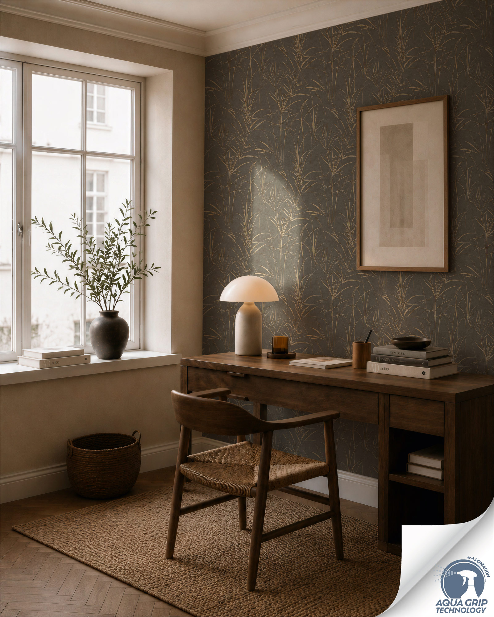 AS Vliestapete Cosiness Designdrop 2 Floral Grau 792825