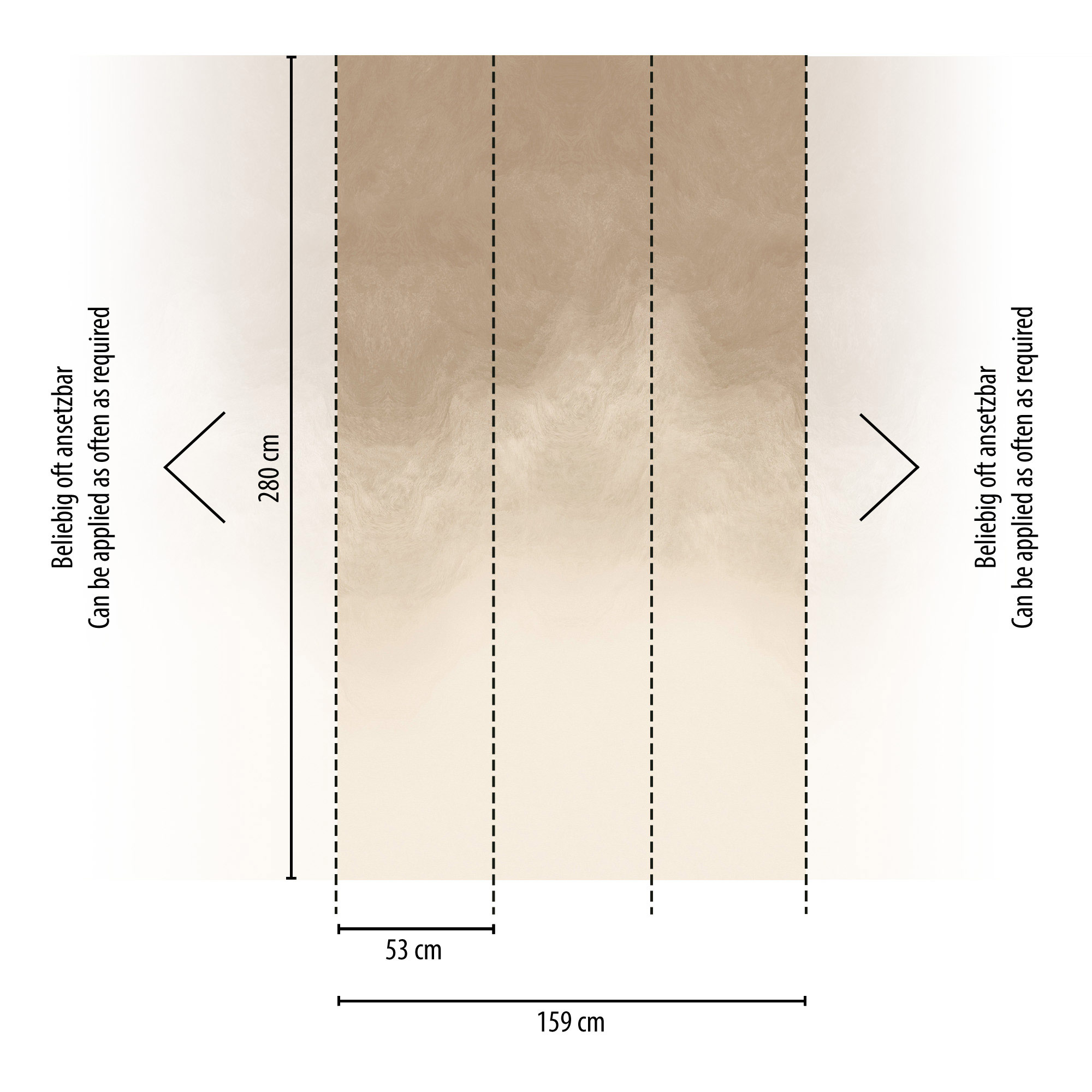 AS Fototapete The Wall 4 Aquarell Creme 792393