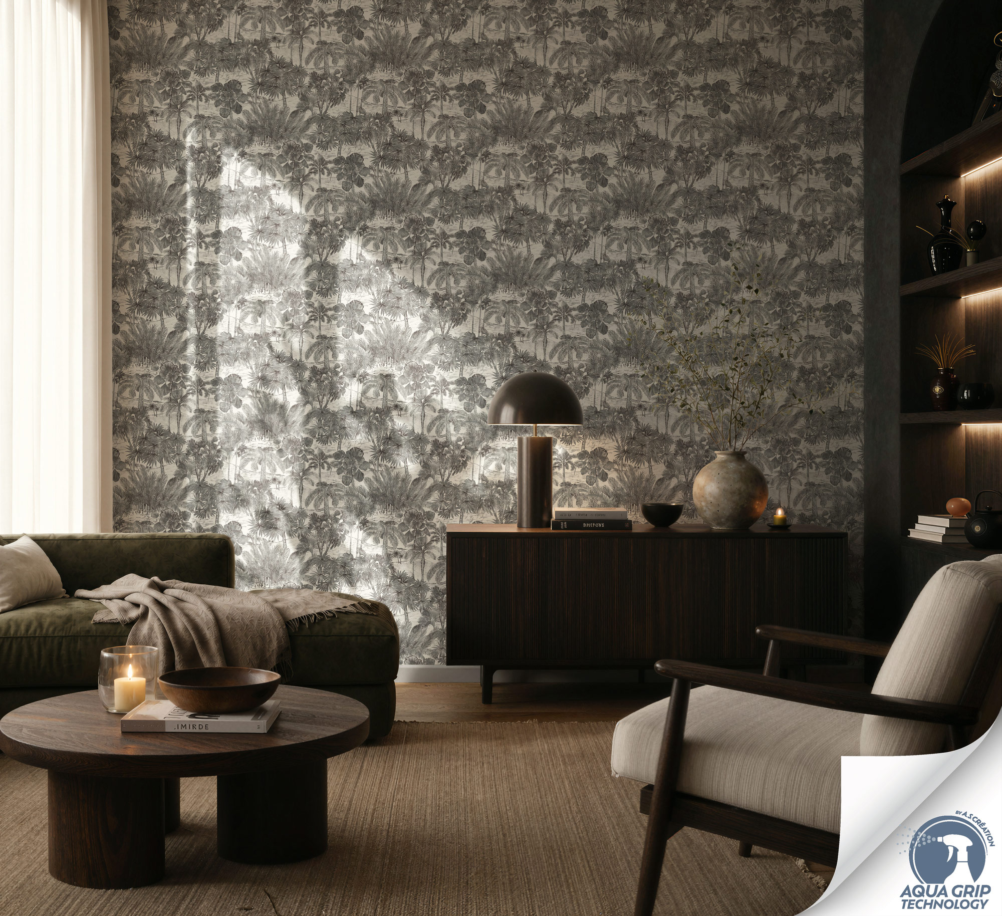 AS Vliestapete Cosiness Designdrop 2 Dschungel Weiß 793173