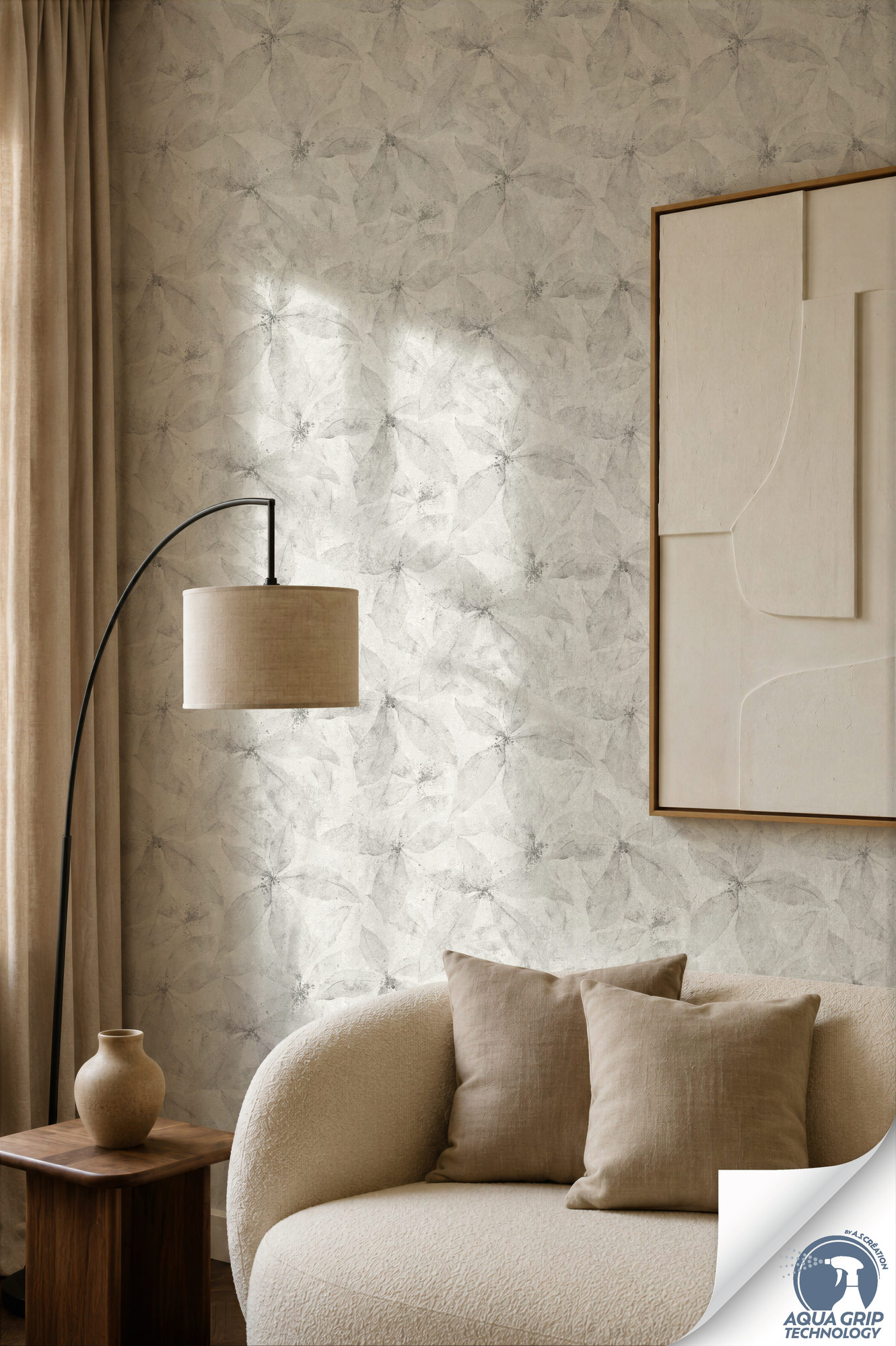 AS Vliestapete Cosiness Designdrop 2 Natur Grau 793203