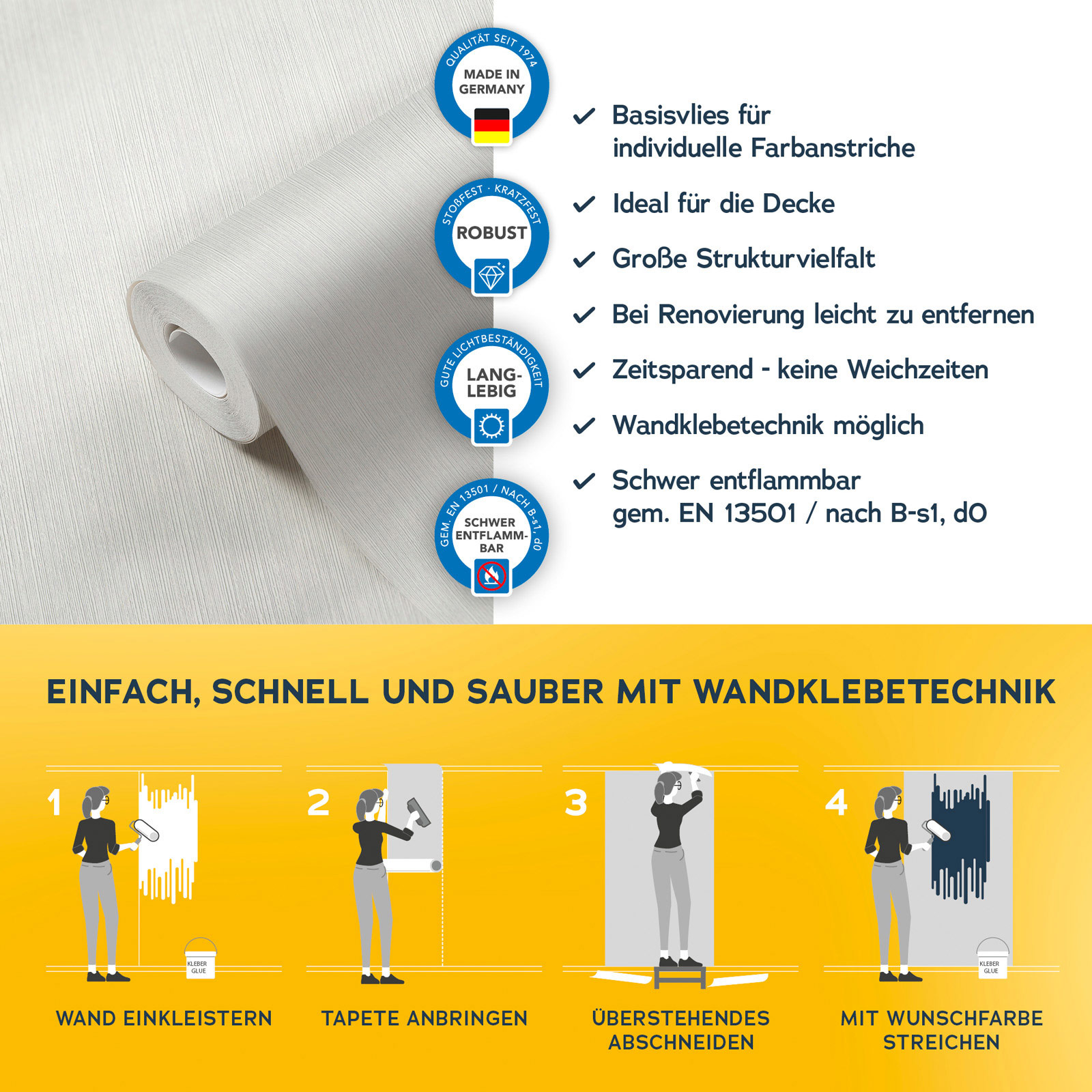 AS Vliestapete Meistervlies 8 überstreichbar 320061