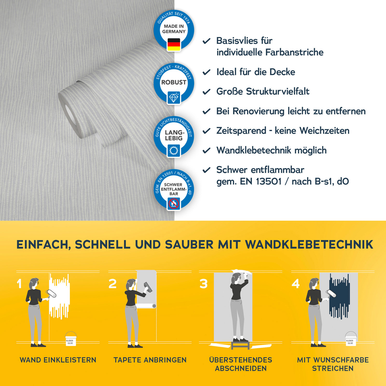 AS Vliestapete Meistervlies 8 überstreichbar 244017