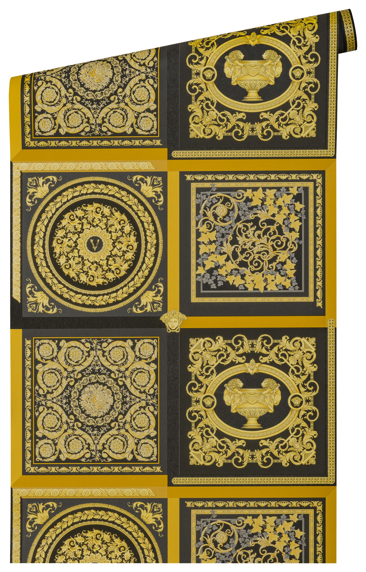 AS Vliestapete Versace 5 Barock Tapete Schwarz 387043