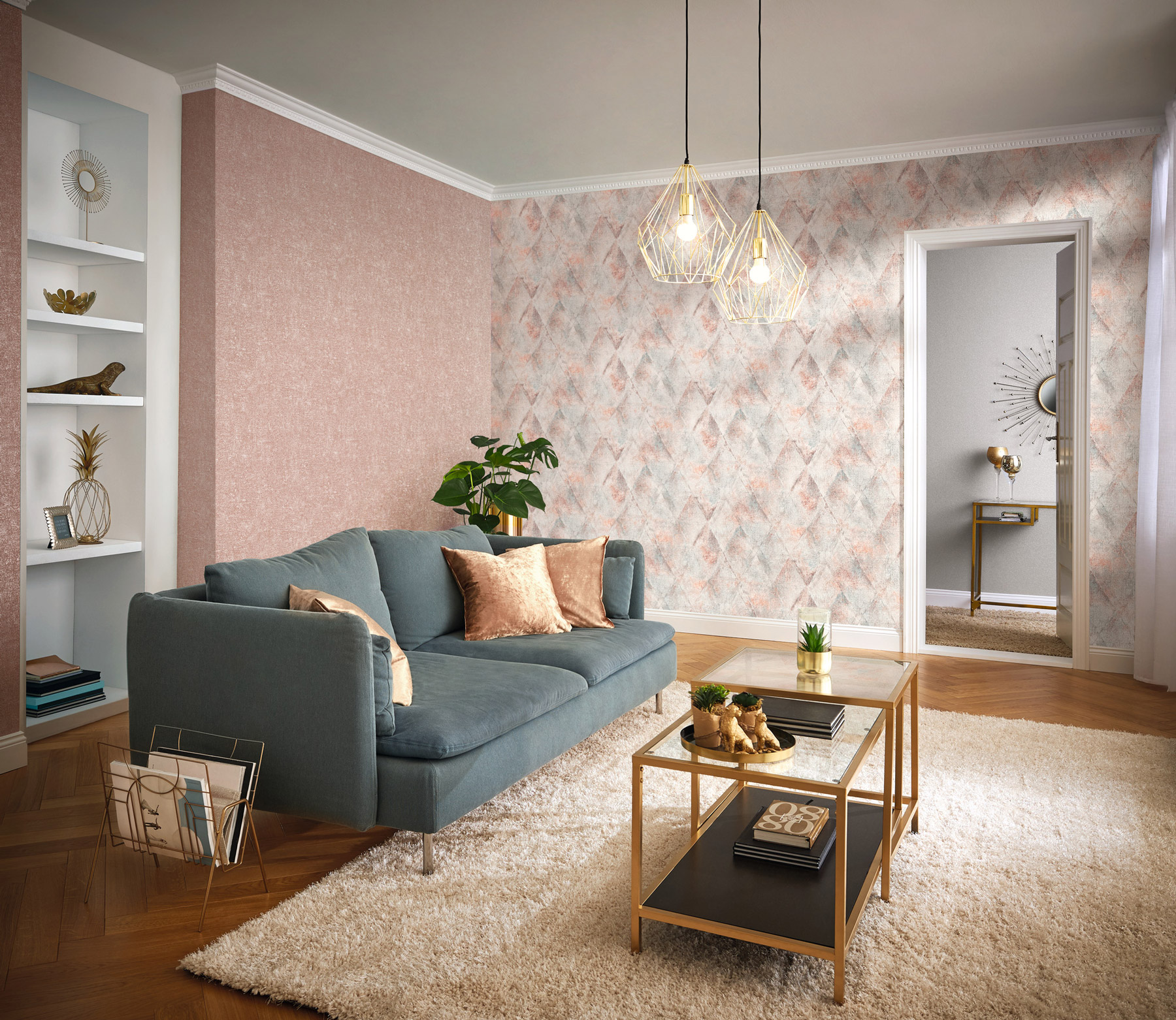 Rasch Vliestapete Tapetenwechsel 2 Textil Uni rose 507096