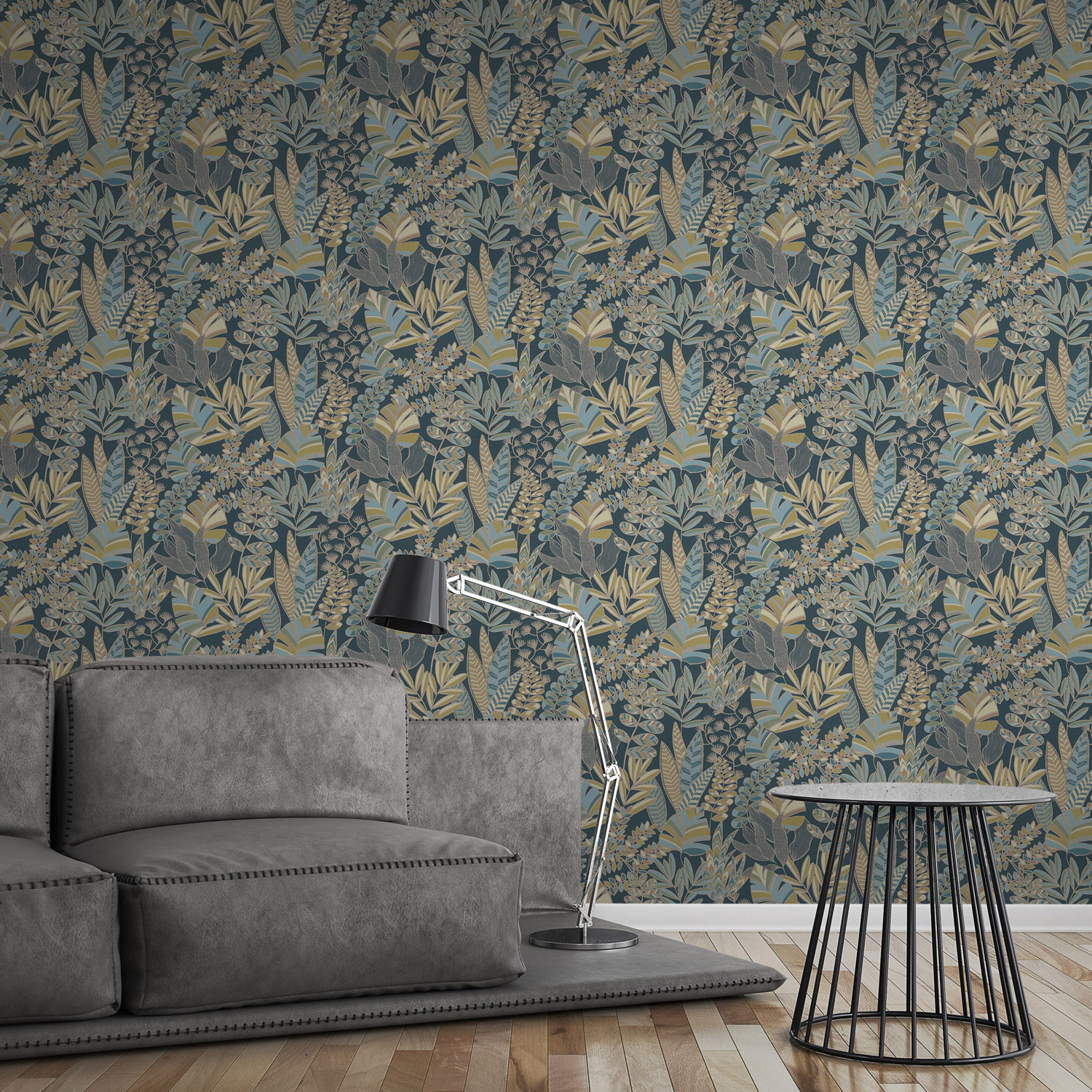 AS Vliestapete Antigua Satin Florale Tapete Blau 390955