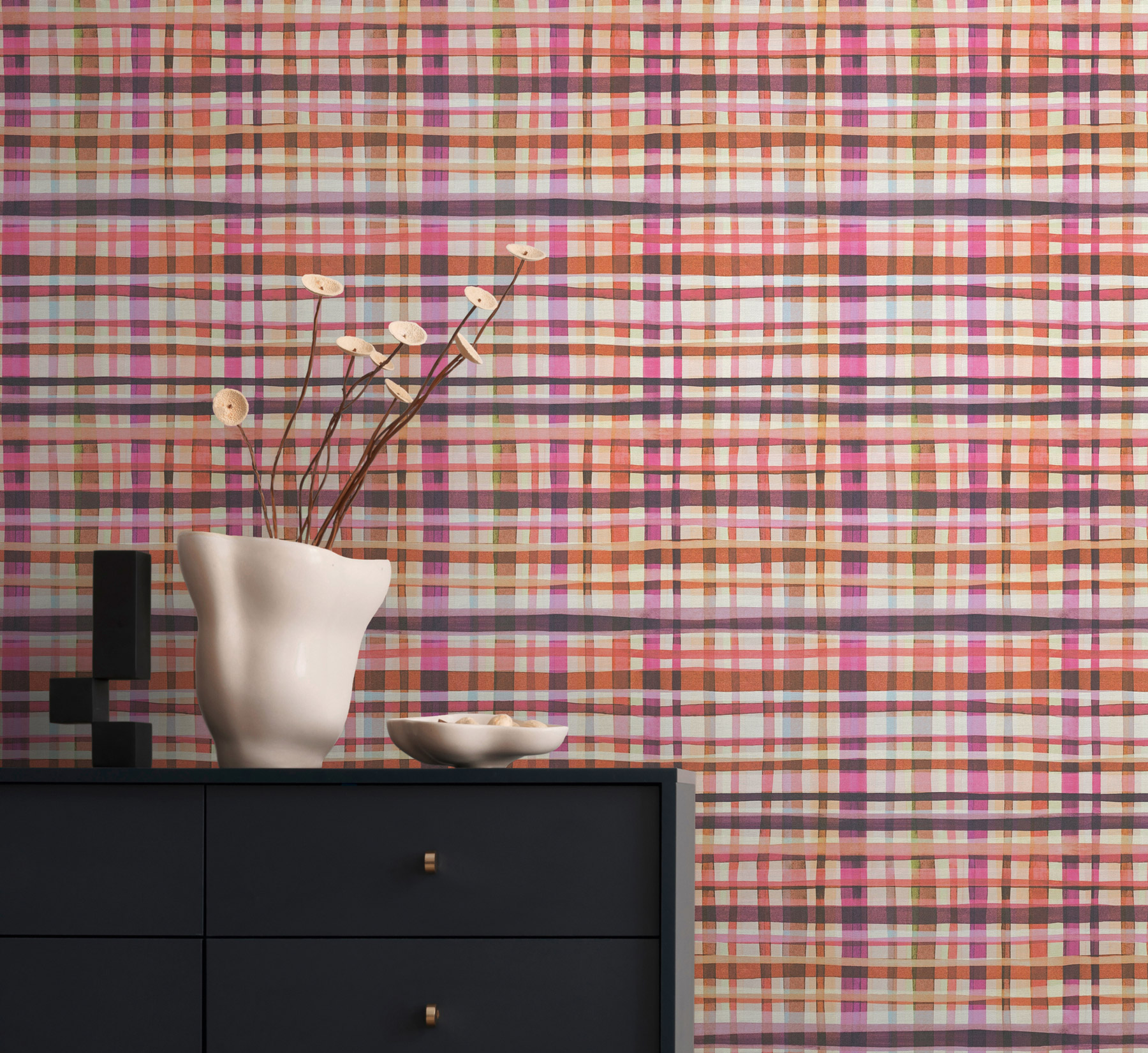 AS Vliestapete Anna d'Andrea Kariert Beige 782241