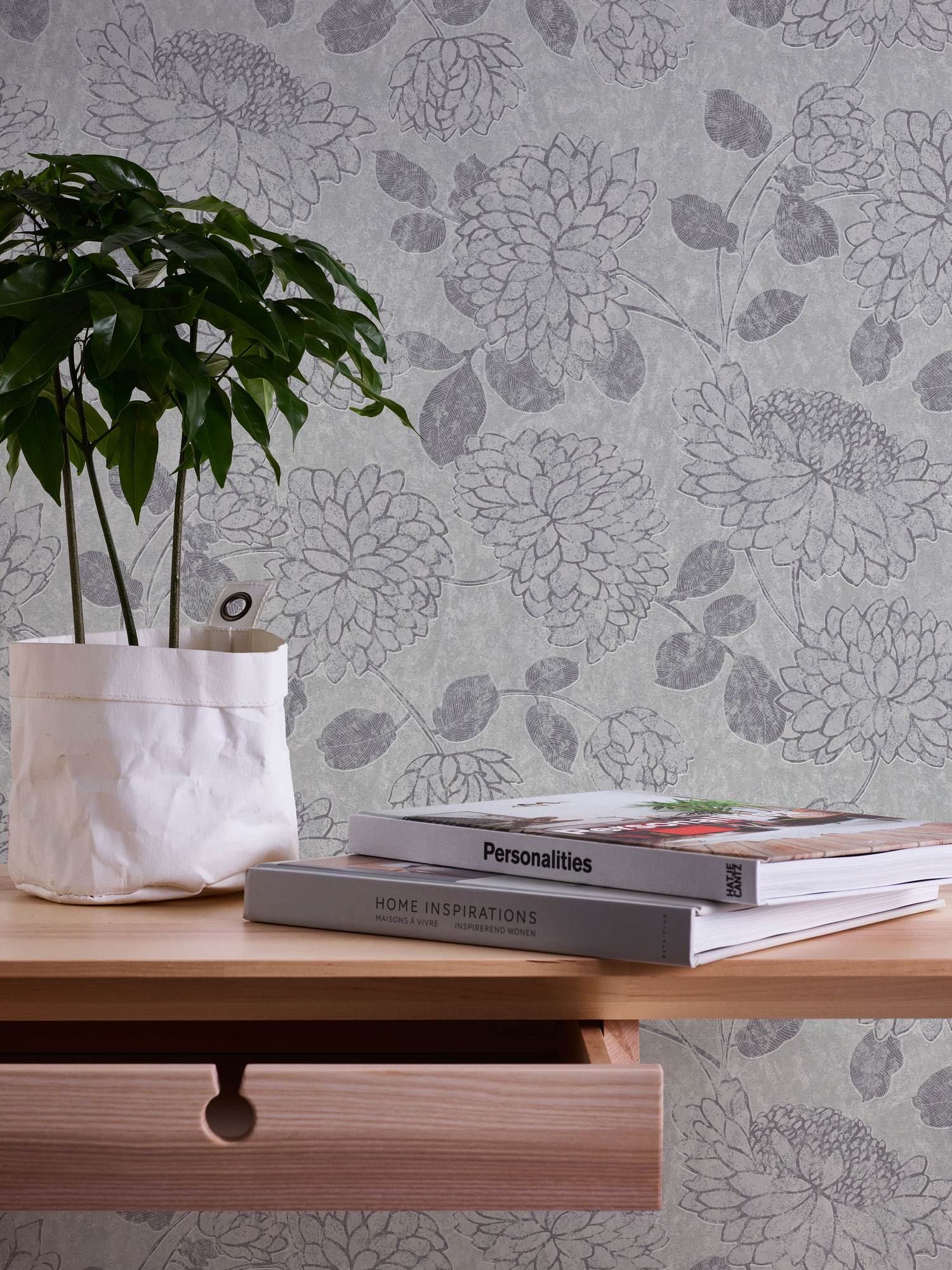 AS Vliestapete Attractive 2 Floral Hellgrau 390251