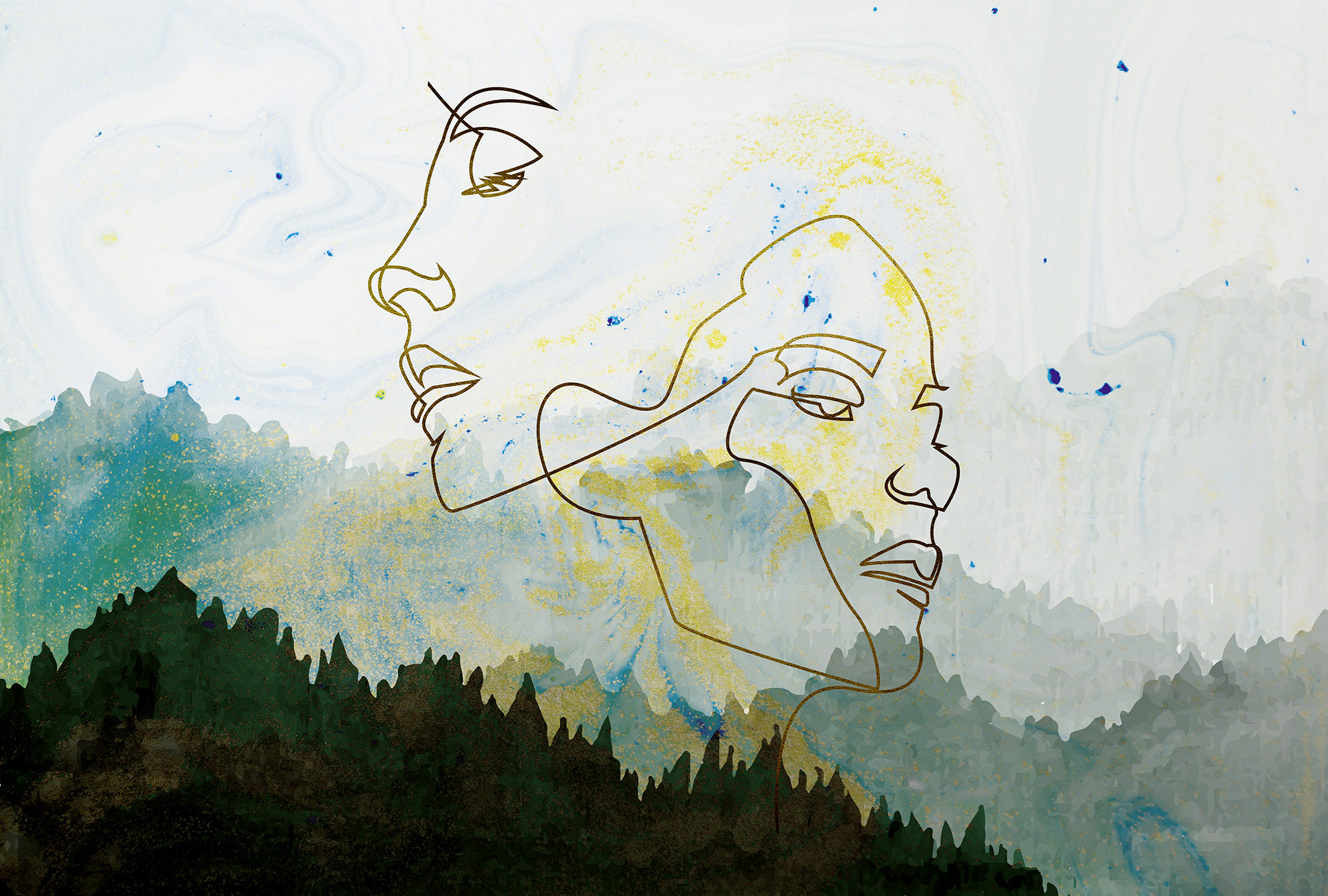 AS Fototapete Atelier 47 GoldenOutline DD118030