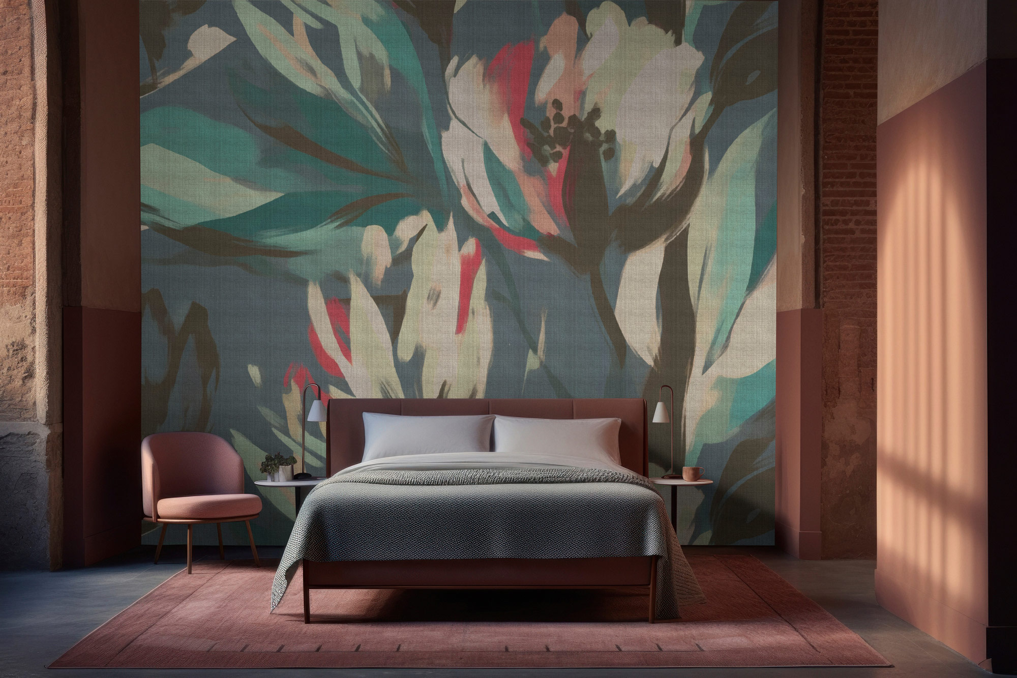 AS Fototapete Walls by Patel 5 Blumen Petrol DD134507