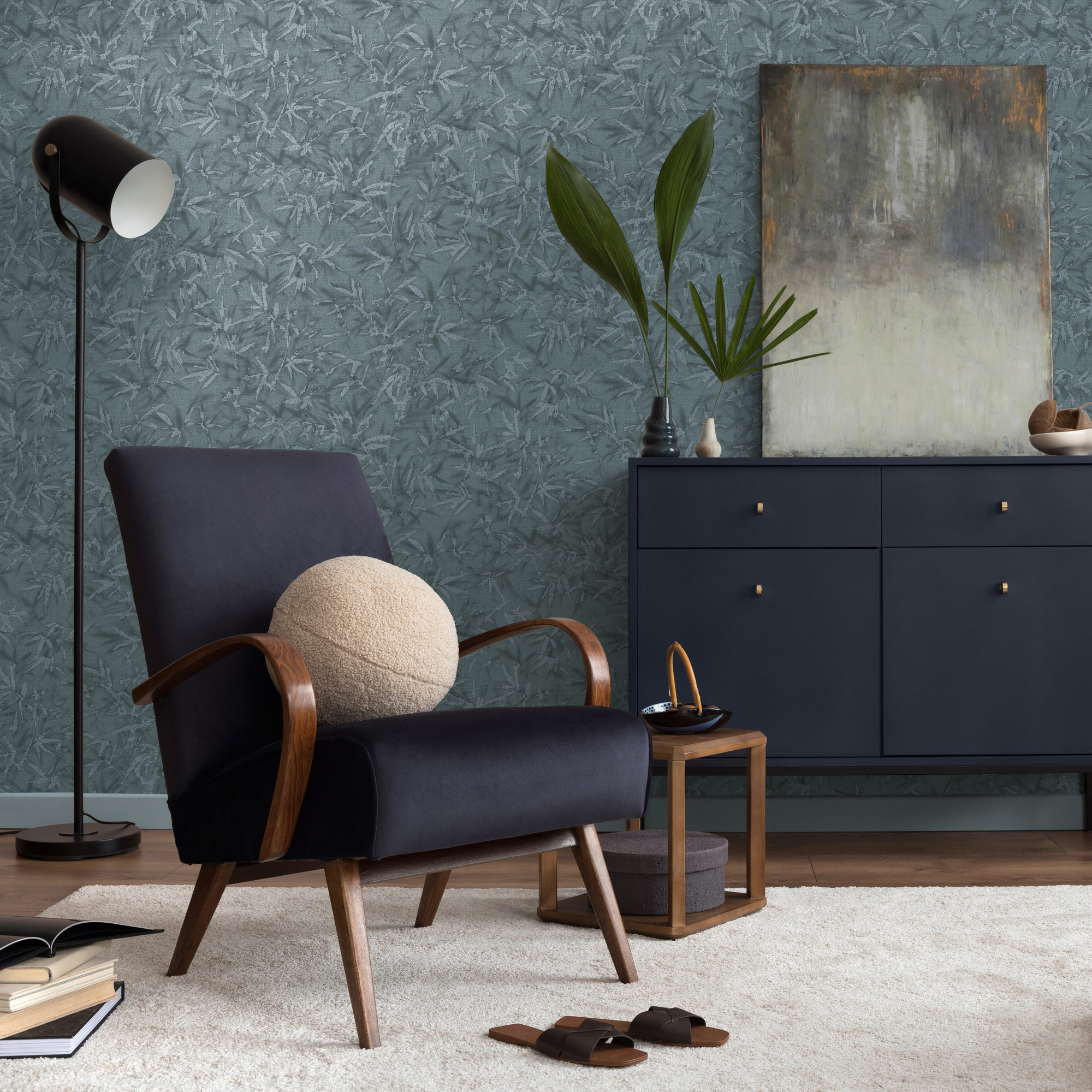 AS Vliestapete History of Art 2 Floral Blau 790466