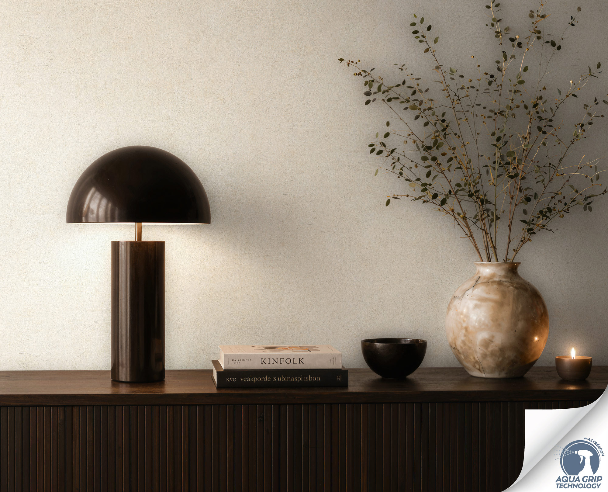 AS Vliestapete Cosiness Designdrop 2 Uni Creme 793151