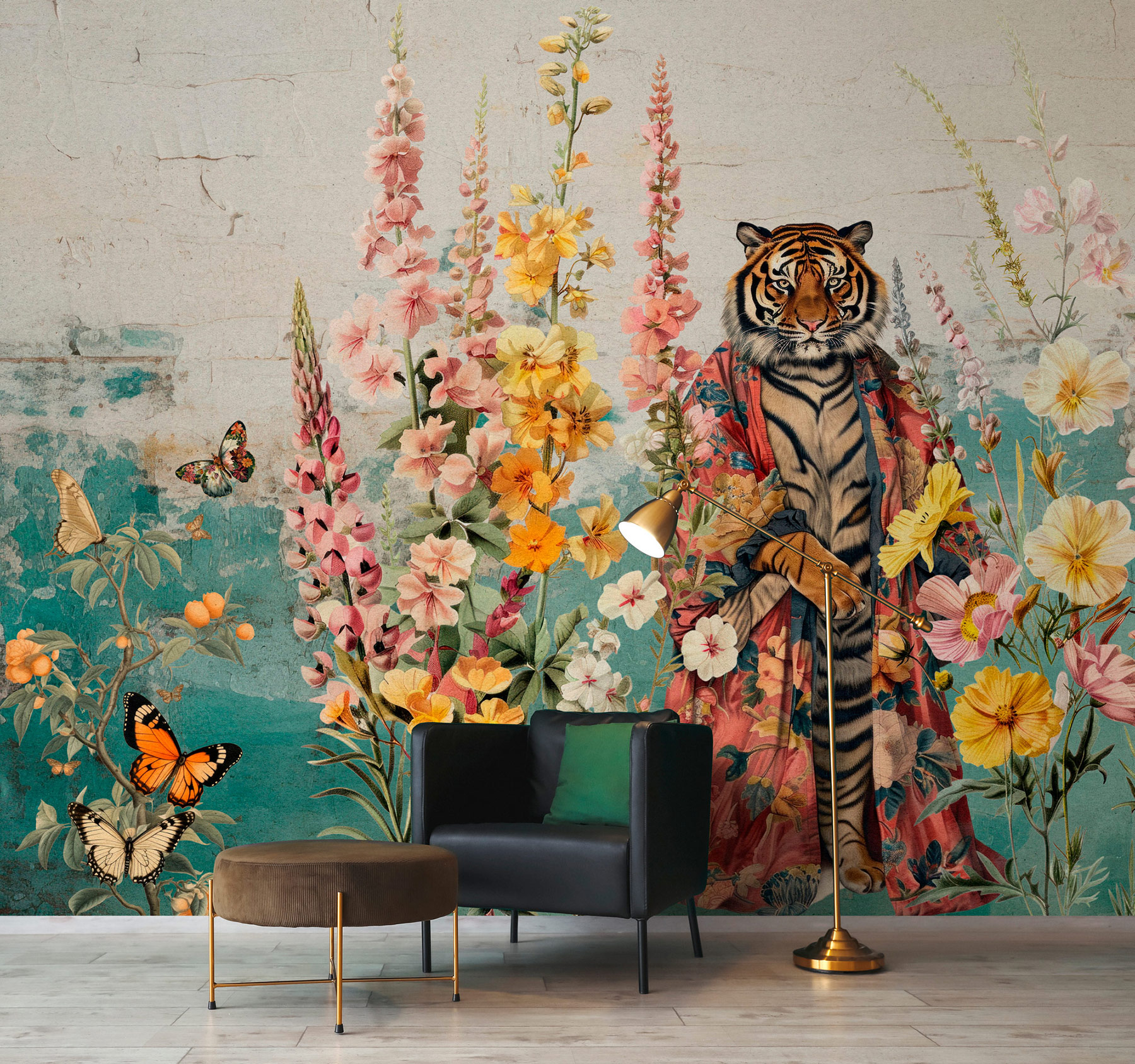 AS Fototapete Walls by Patel 5 Tiger Türkis DD134399