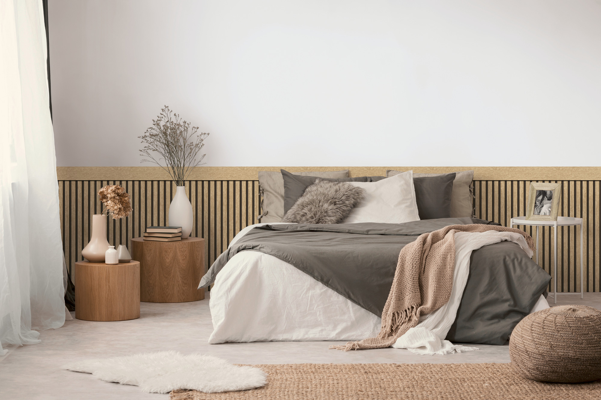 AS Vliestapete Wallpanel Beige Holzpaneele 397441