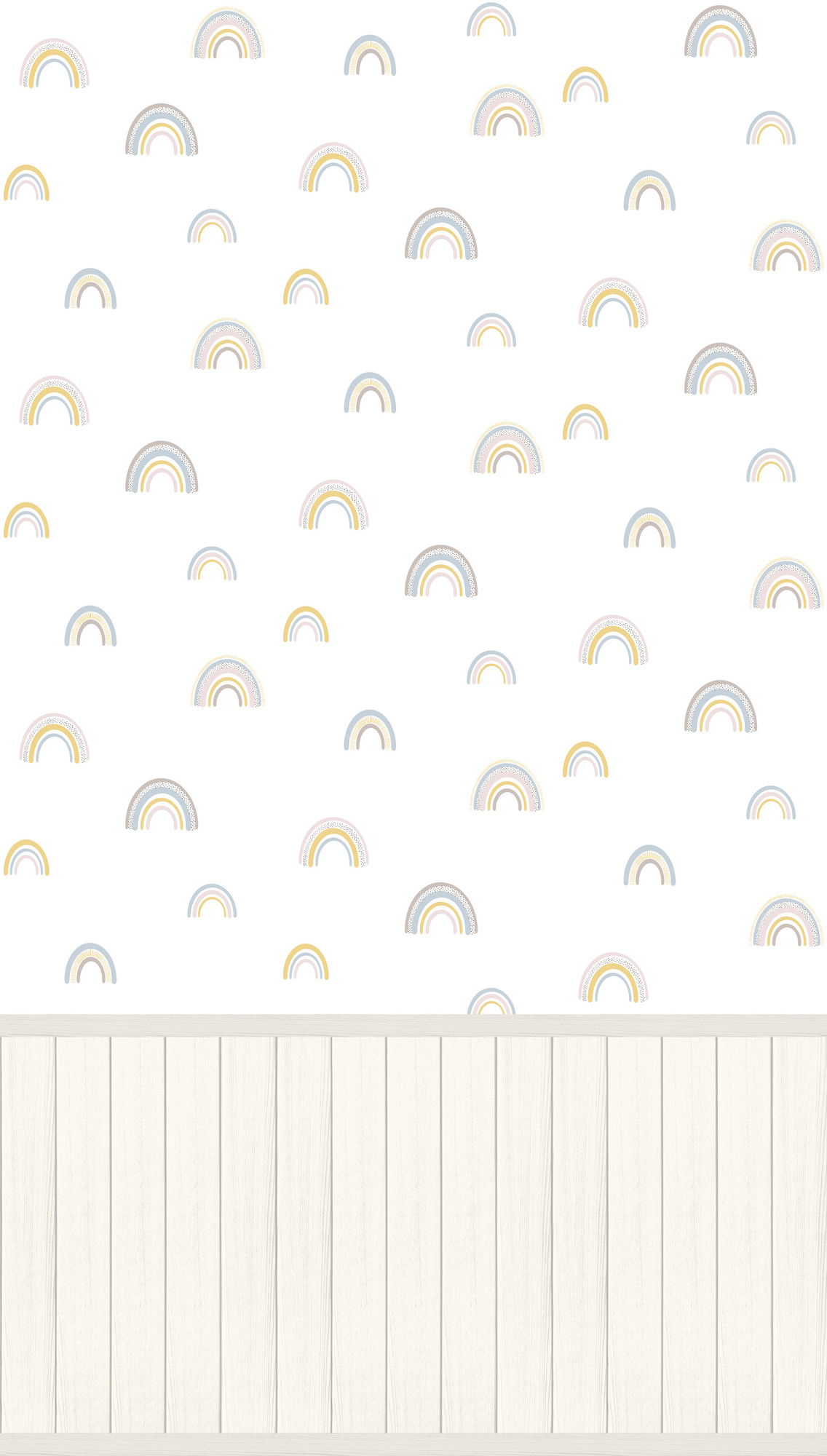 AS Vliestapete Wallpanel creme Regenbogen 398171