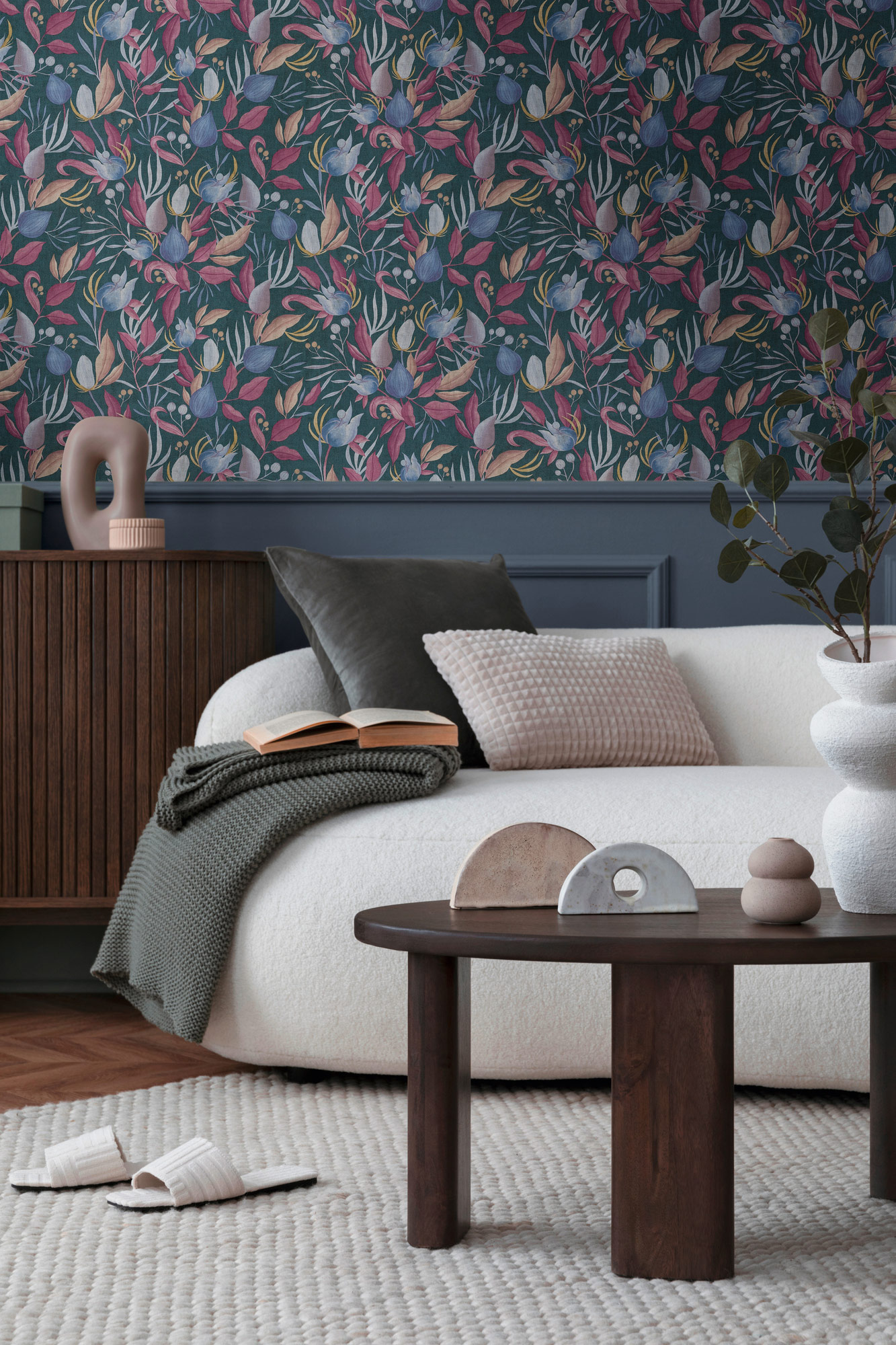 AS Vliestapete CosmoLiving Floral Blau 790623