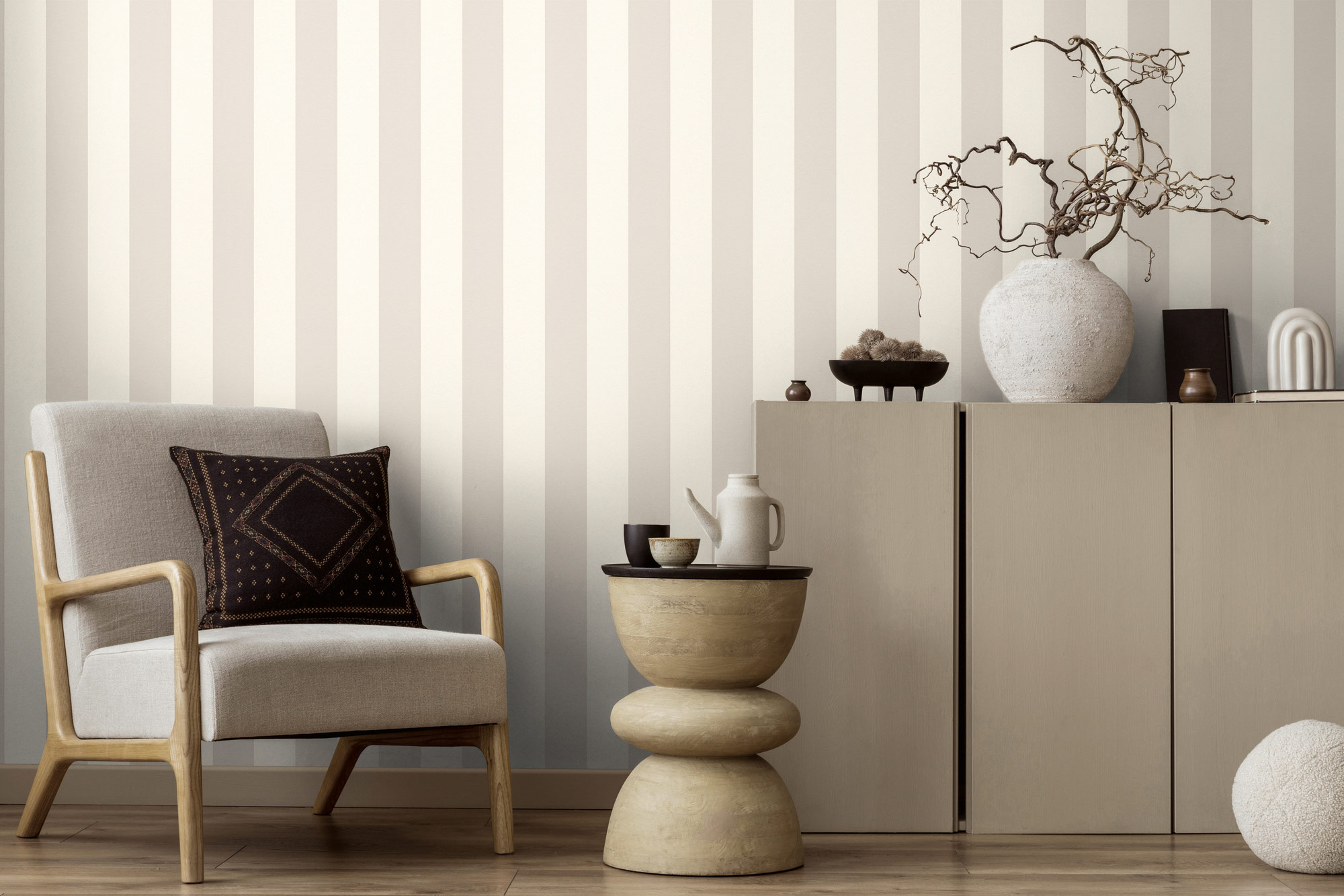 AS Vliestapete Casual Living Grau Streifentapete 381012