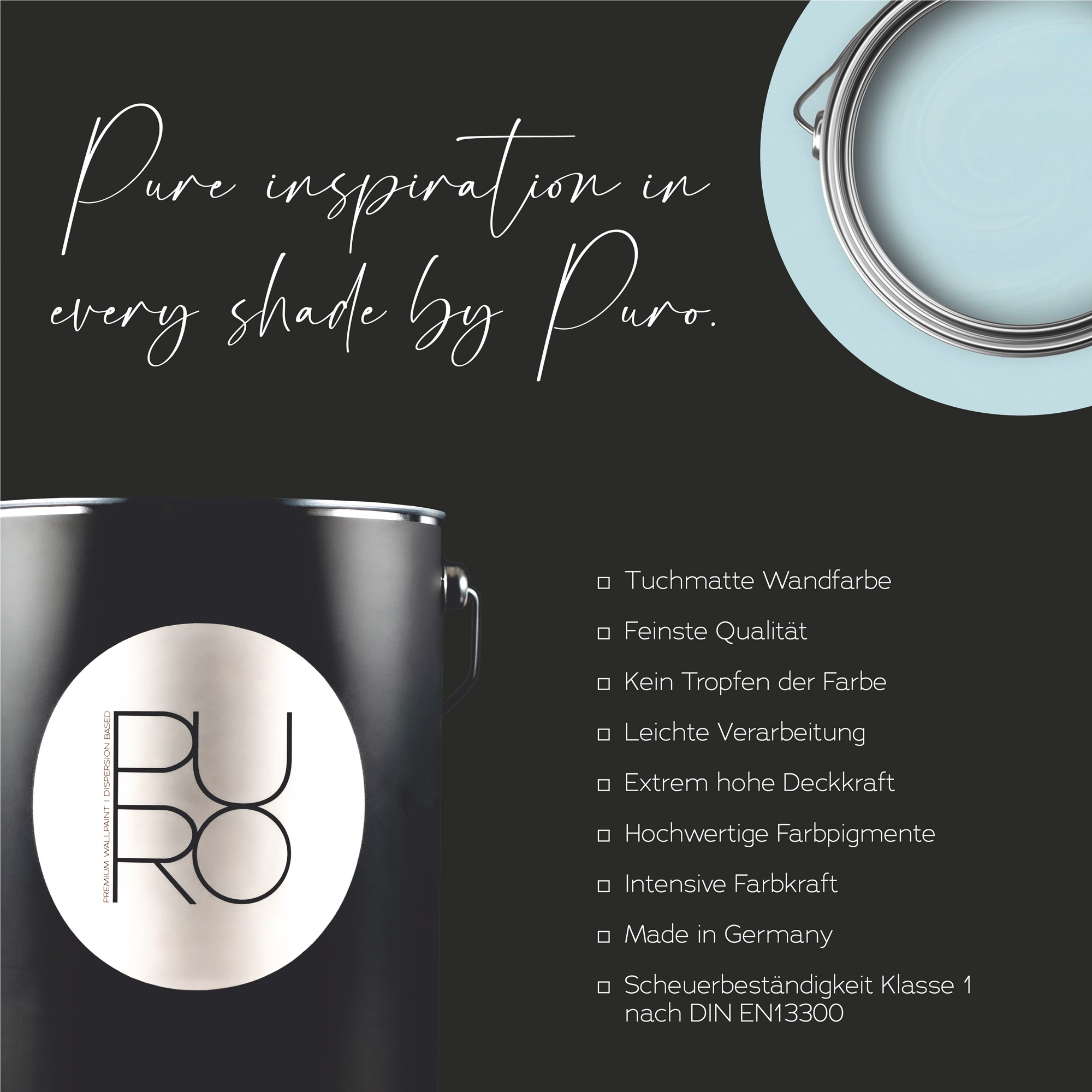 AS Premium Innenwandfarbe Puro c3000 ocean blue 1 L