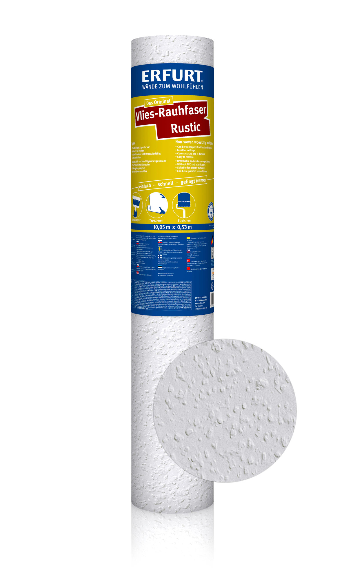 Erfurt Vlies-Rauhfaser-Tapete Rustic | Einzelrolle Erfurt Vlies-Rauhfaser-Tapete Rustic | Einzelrolle