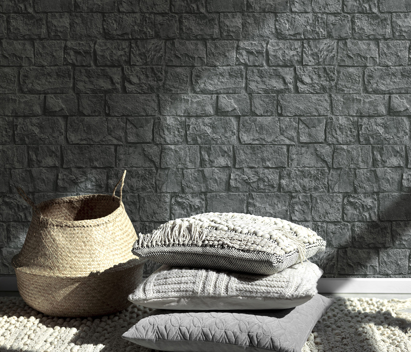 Erismann Vliestapete Steinoptik grau 1039410