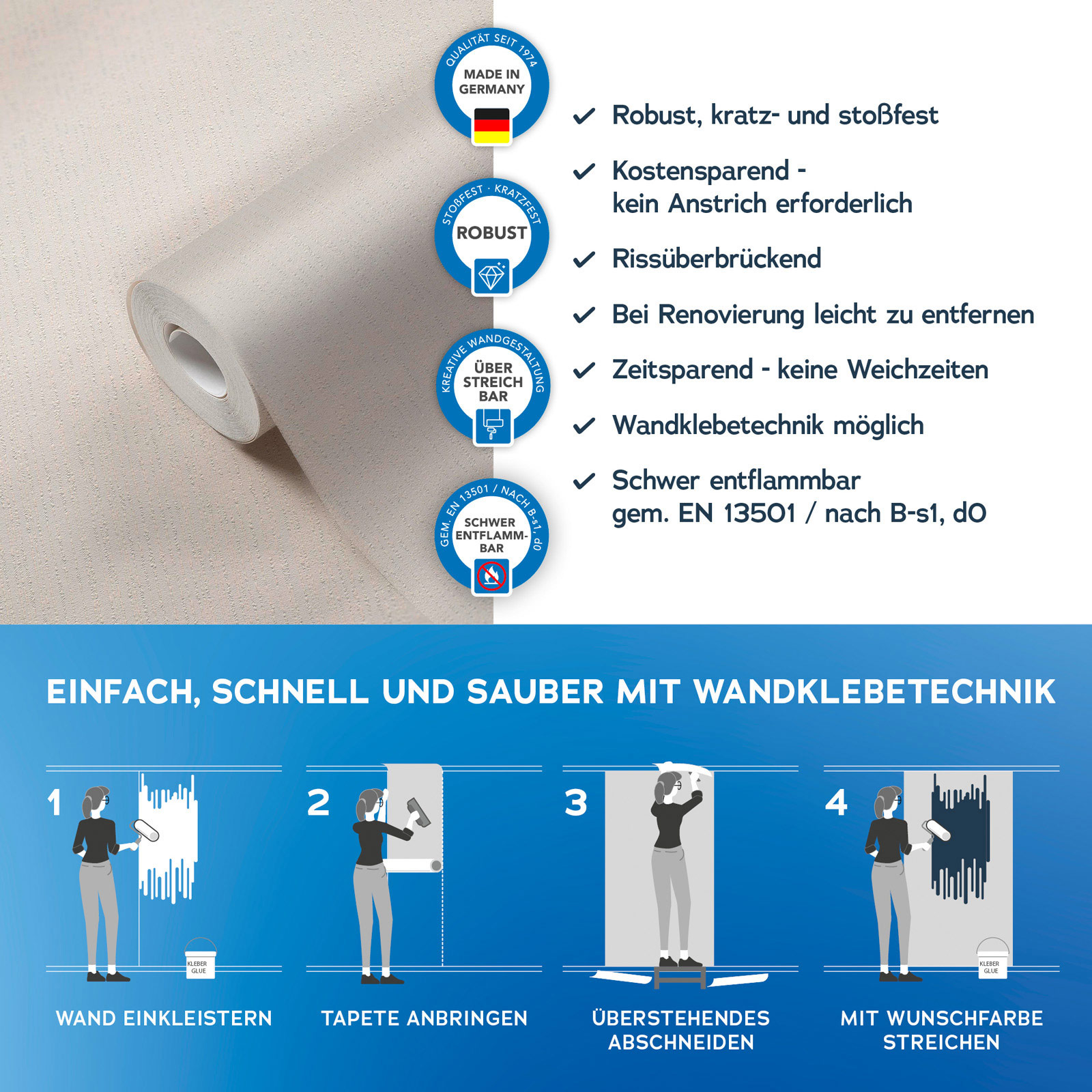 AS Vliestapete Meistervlies 8 überstreichbar 563019